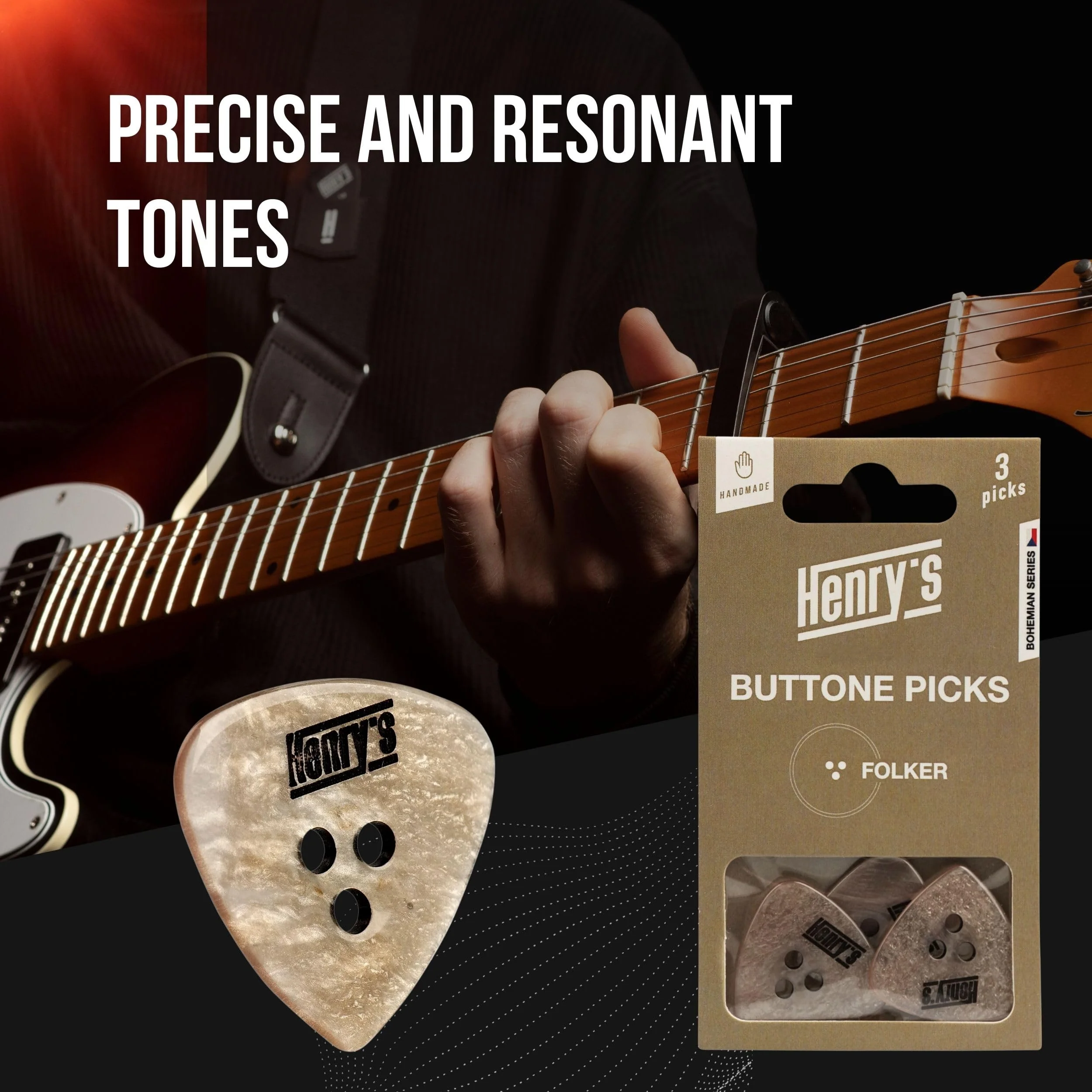 Premium Guitar Picks Folker Brown - Exceptional Sound Precise Tones - Guitar Picks For Acoustic Electric Guitar - Guitar Accessories Gift Men Begginers Guitarists Gift - Image 3