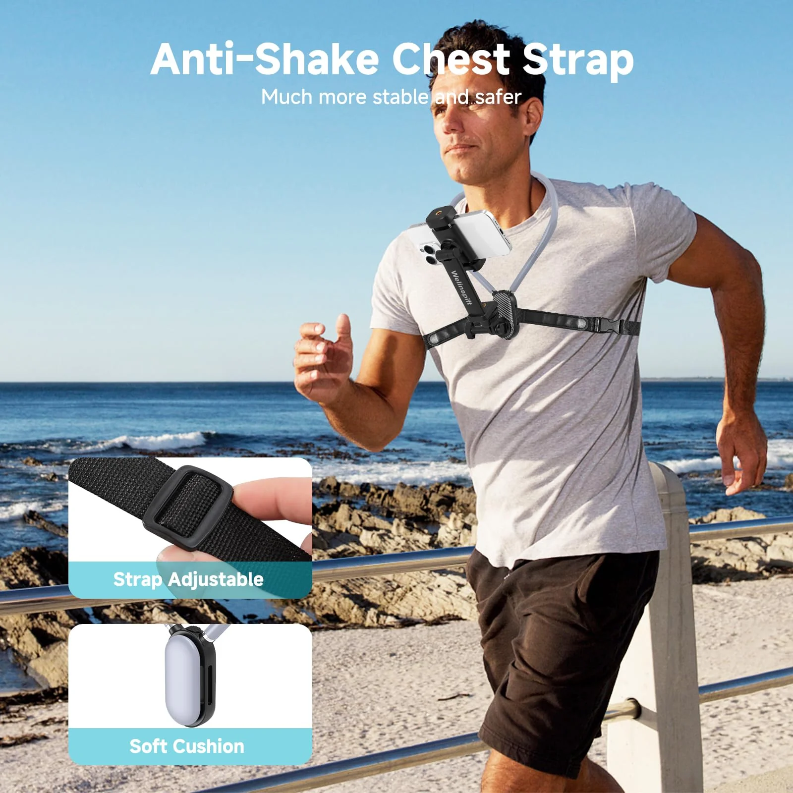 Premium Neck Phone Holder with Fill Light & Remote- POV/Vlog Chest Phone Tripod Mount w/ Anti-Shake Strap for Hands-Free Recording – Compatible with iPhone 16 15 14 13 12 Series, Andriod Cell Phones - Image 4