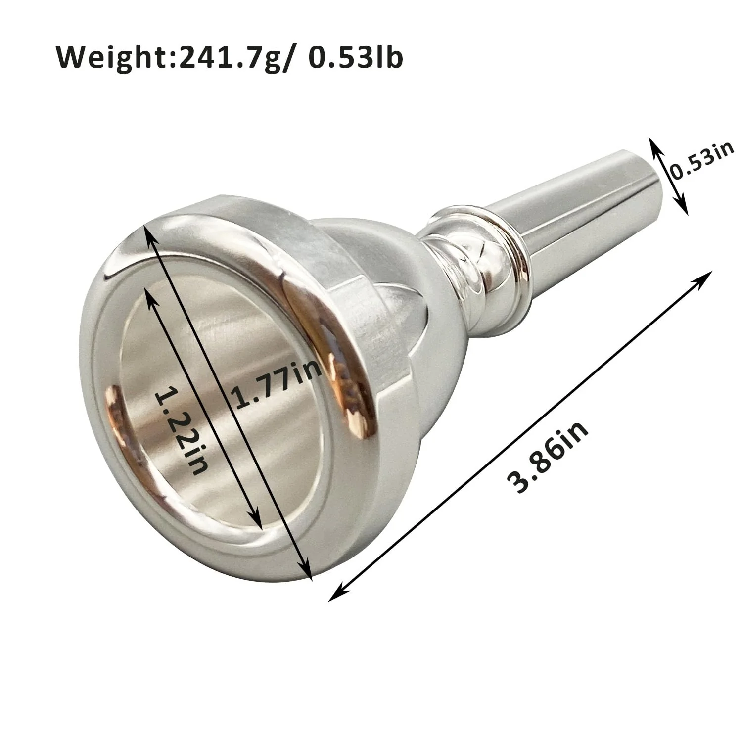 Premium Silver Plated Tuba Mouthpiece - Enhance Your Performance with Superior Sound Quality and Durability - Image 2