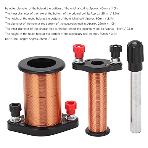 Primary Secondary Coil Physical Electromagnetic Induction Coil Experimental Instrument Primary Coil A Secondary Coil B Soft Iron Core C for Physics Teaching - Image 4