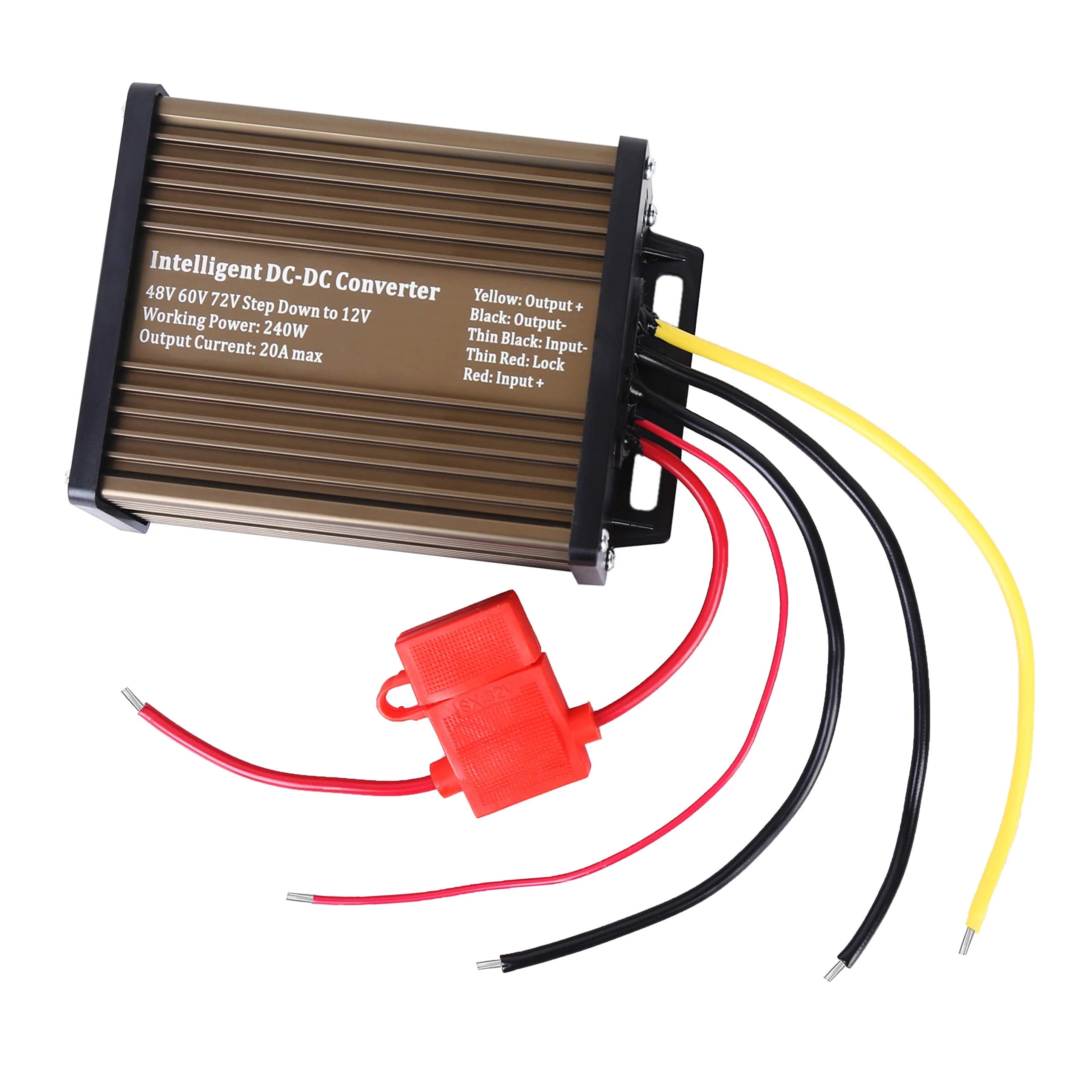 Pro Chaser DC-DC 72V 60V 48V Volt Voltage to 12V Step Down Voltage Reducer Regulator 180W 15A for Scooters & Bicycles Golf cart (20A 240W) 20A 240W - Image 5
