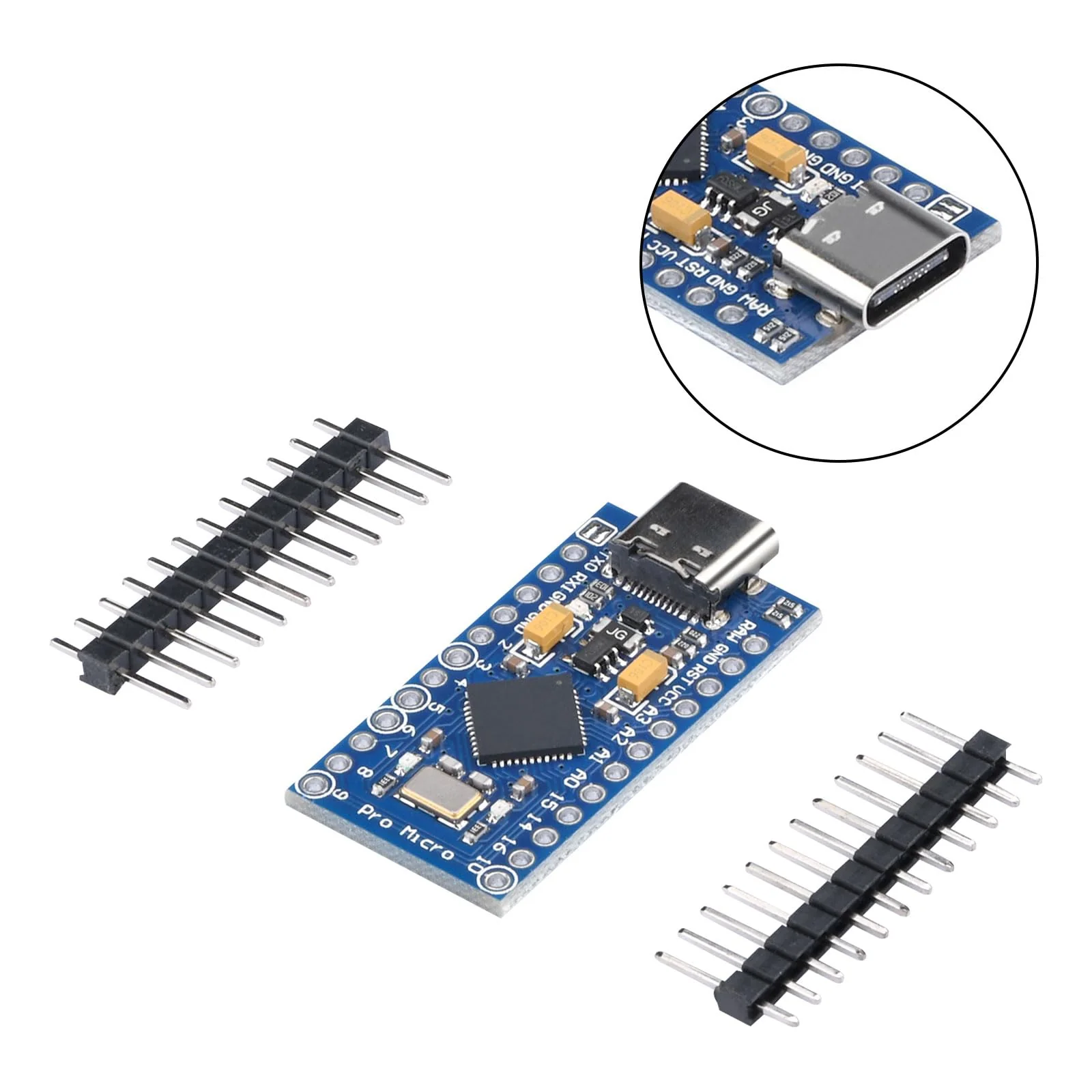 Pro Micro 32U4 Module Type-C Development Board 5V 16MHz Microcontroller Pack of 2 Blue-2 Pieces - Image 4