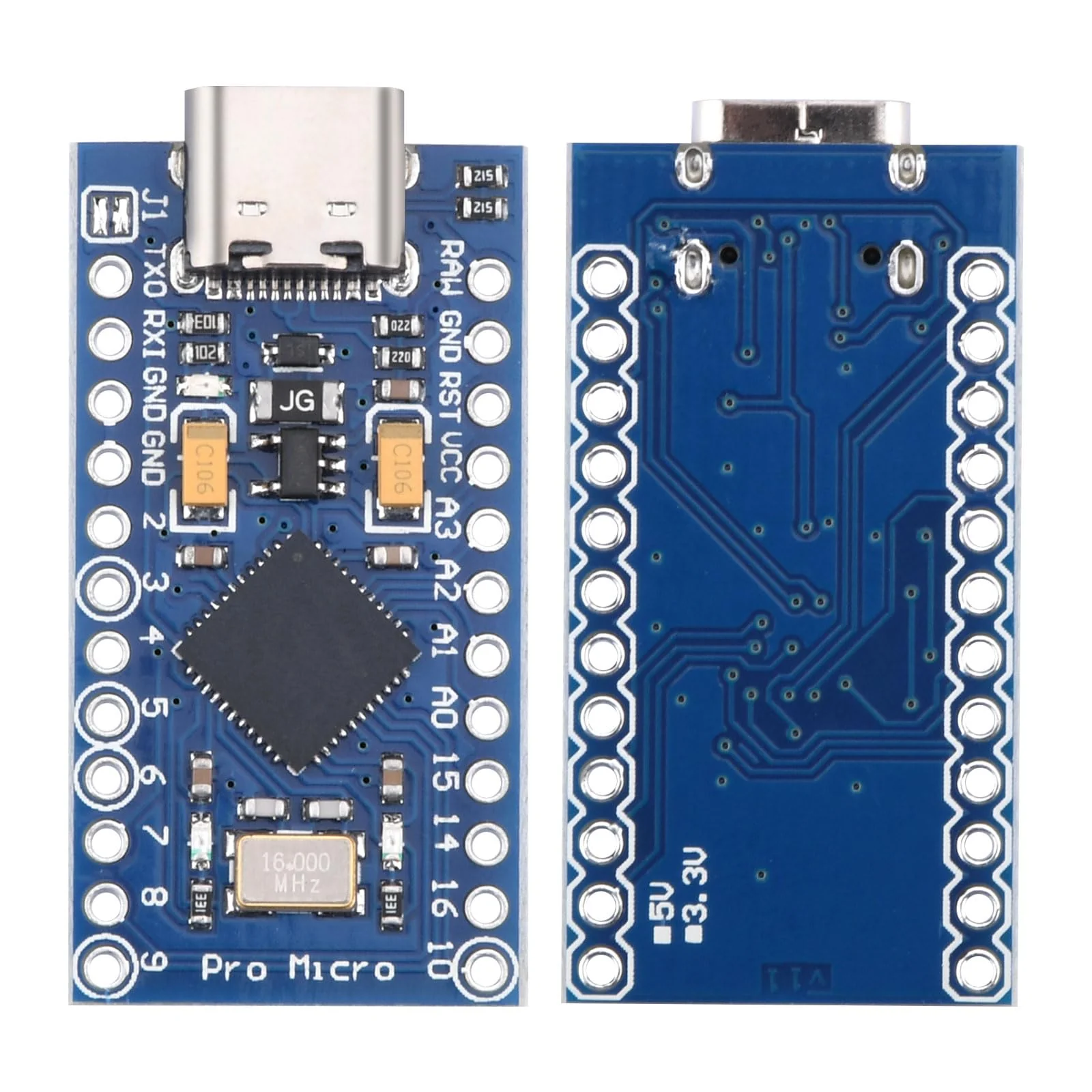 Pro Micro 32U4 Module Type-C Development Board 5V 16MHz Microcontroller Pack of 2 Blue-2 Pieces - Image 5