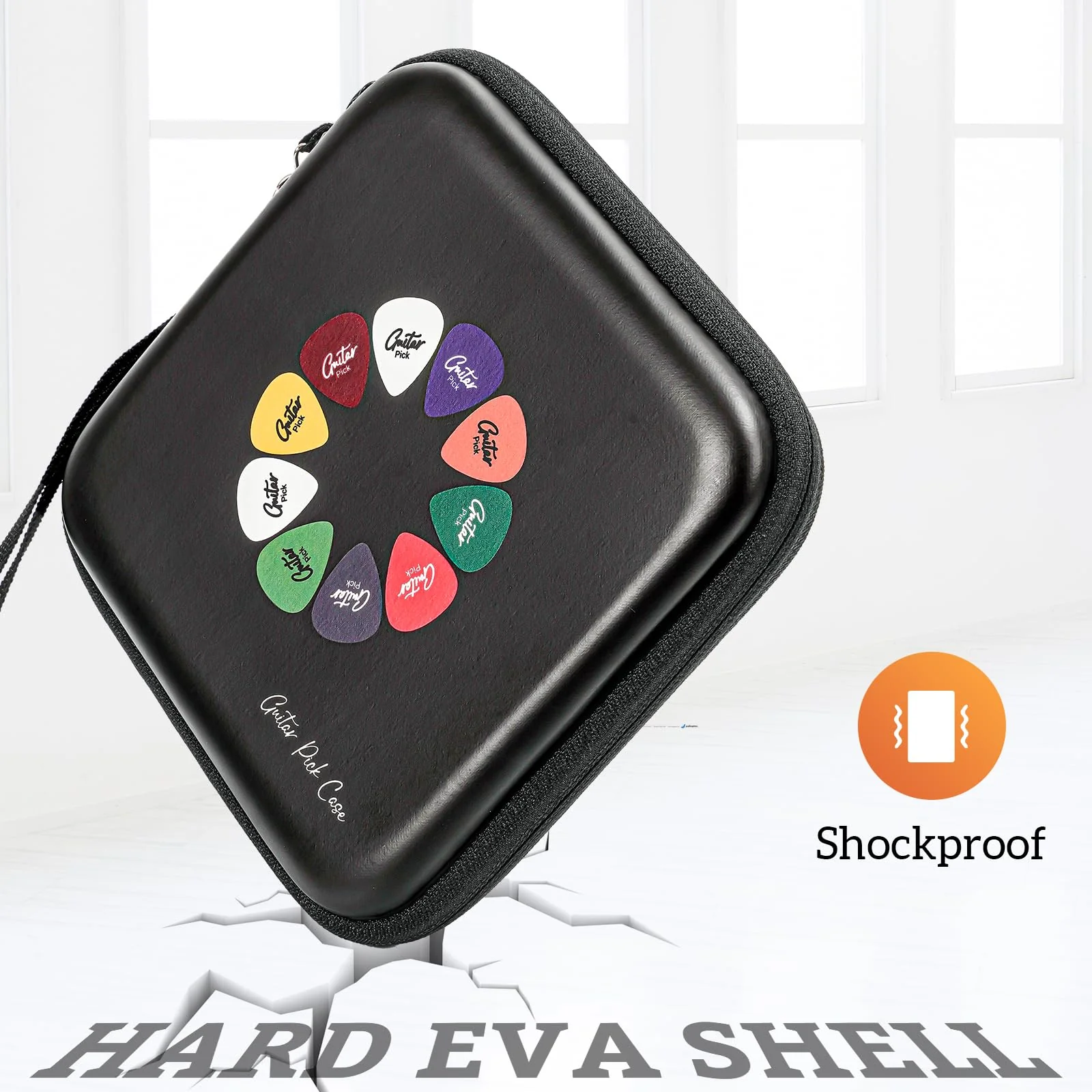 ProCase Guitar Pick Case, Pick Holder Stores 84 pcs Guitar Picks Collection Pick Storage Album Book Pick Display Water-Resistant, Durable EVA Material Bag for Guitar Player -Black - Image 4