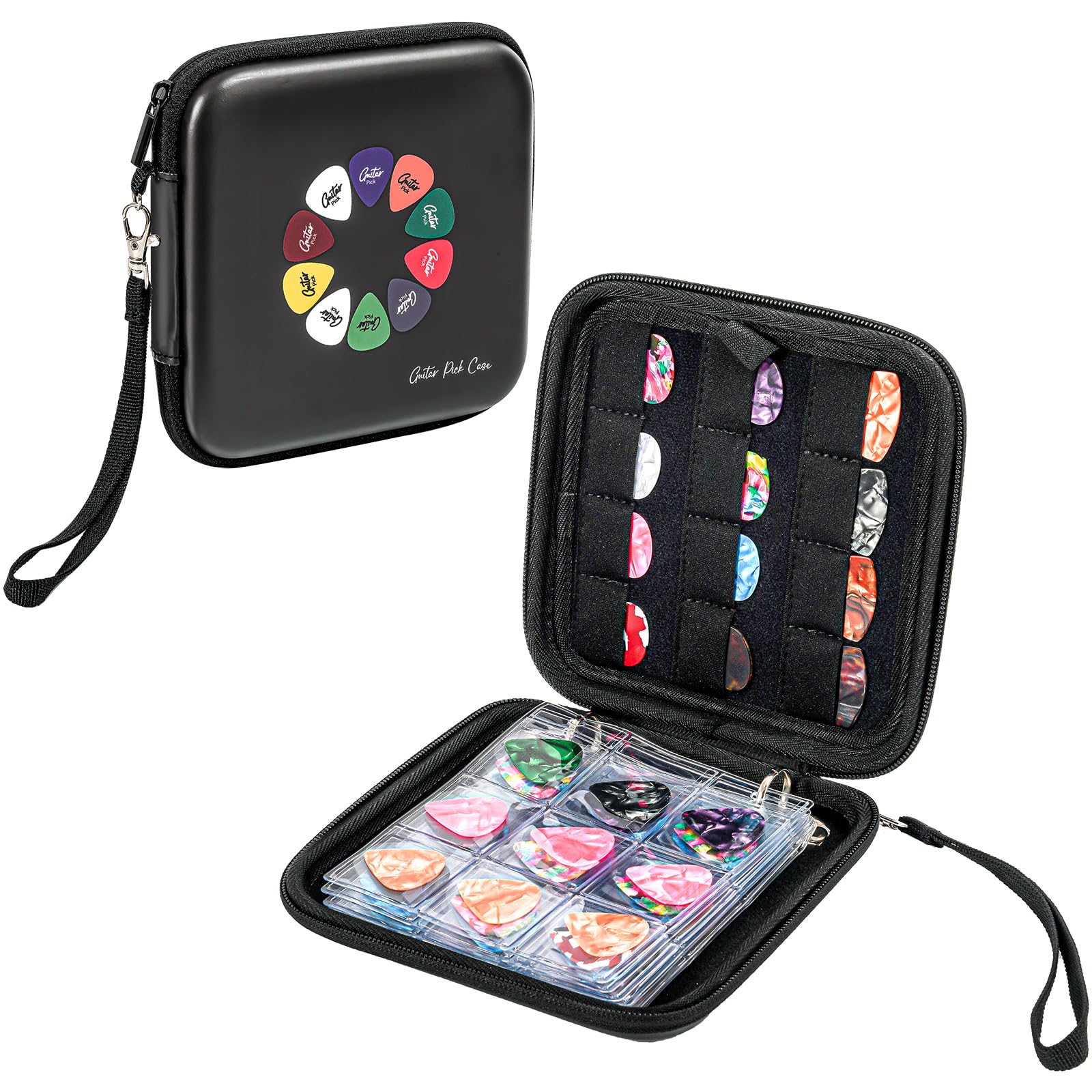 ProCase Guitar Pick Case, Pick Holder Stores 84 pcs Guitar Picks Collection Pick Storage Album Book Pick Display Water-Resistant, Durable EVA Material Bag for Guitar Player -Black - Image 7
