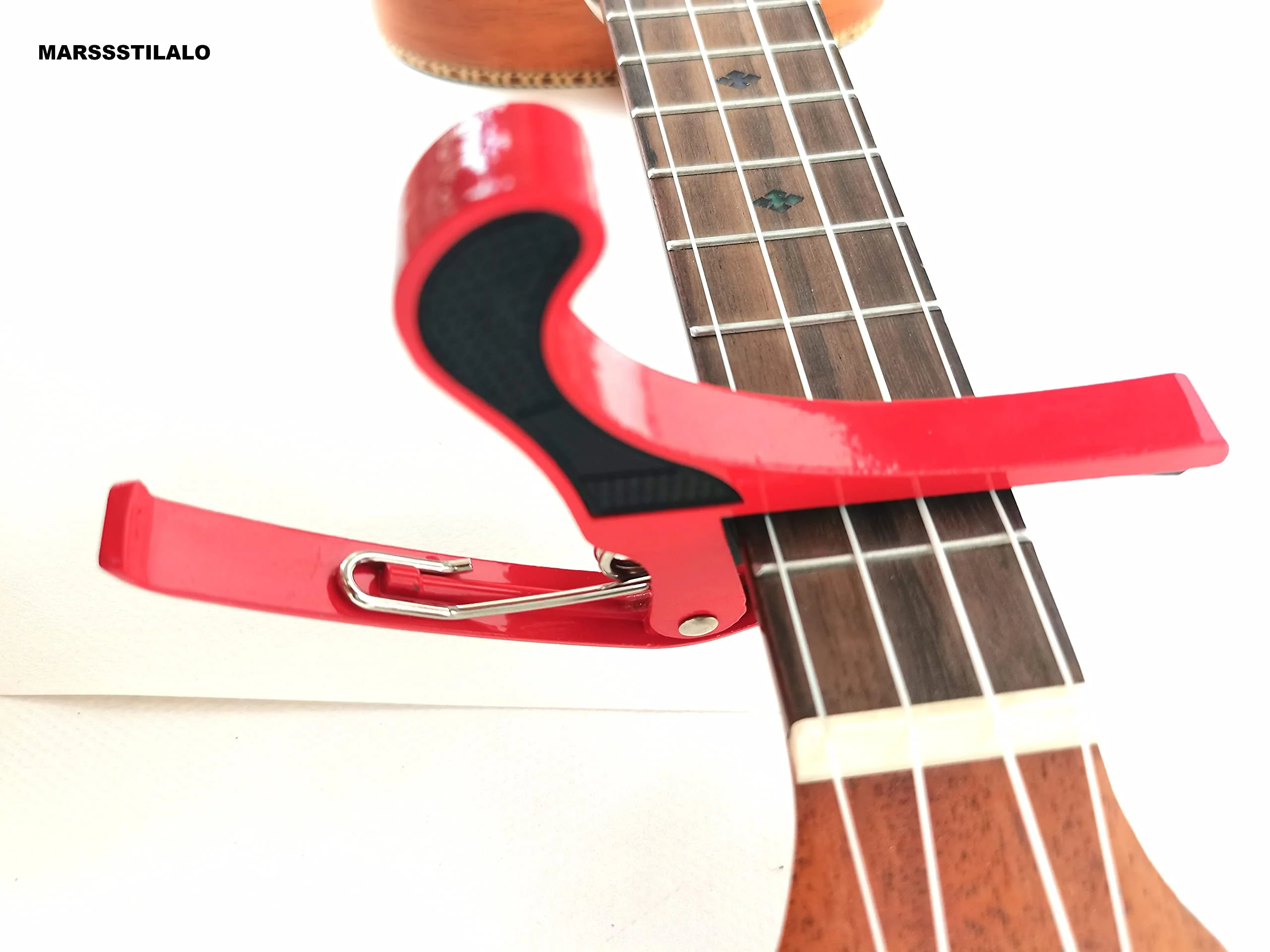 Professinal Metal Capo for Acoustic Guitars Electric Bass (Red) Red - Image 5
