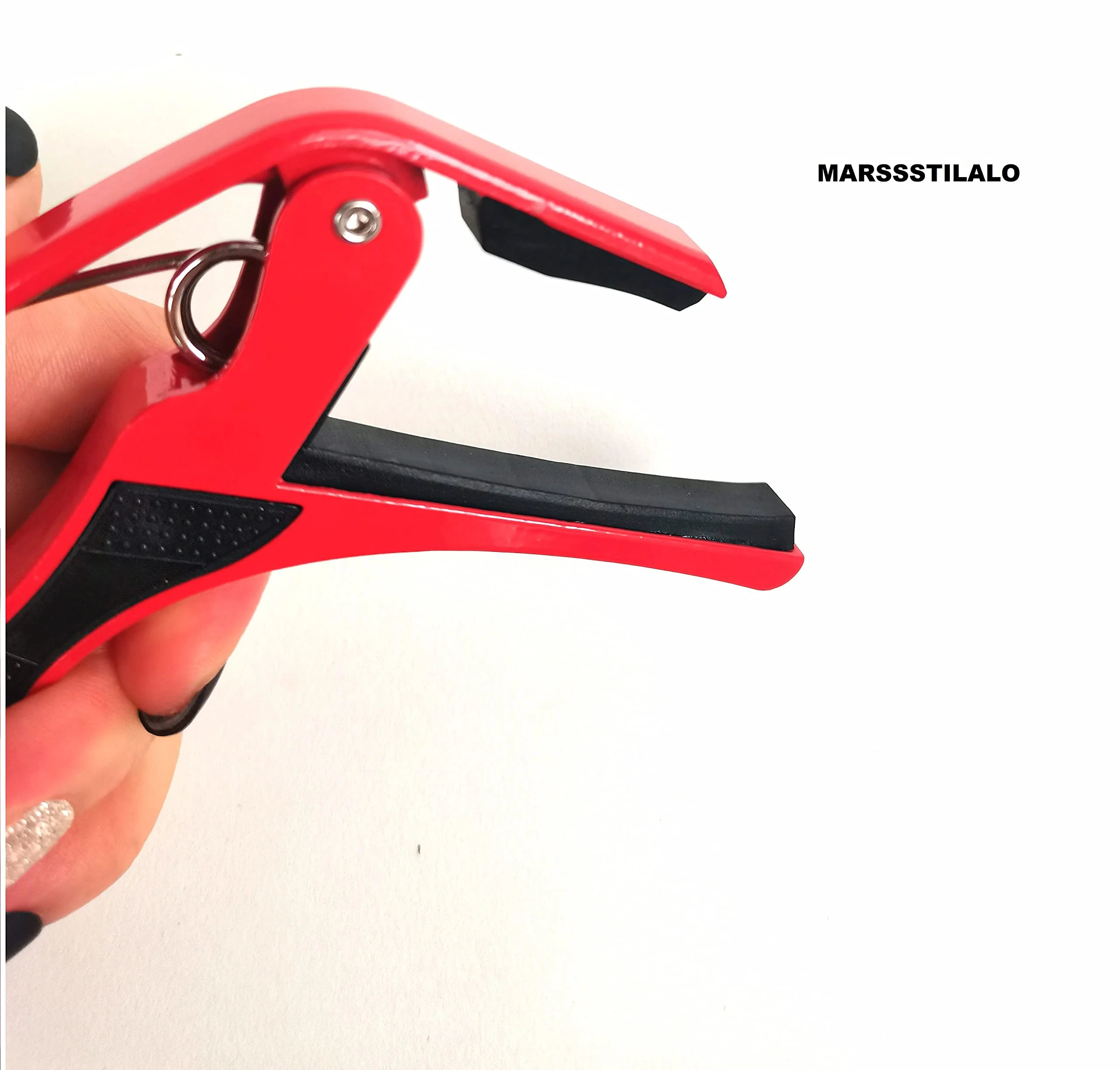 Professinal Metal Capo for Acoustic Guitars Electric Bass (Red) Red - Image 7