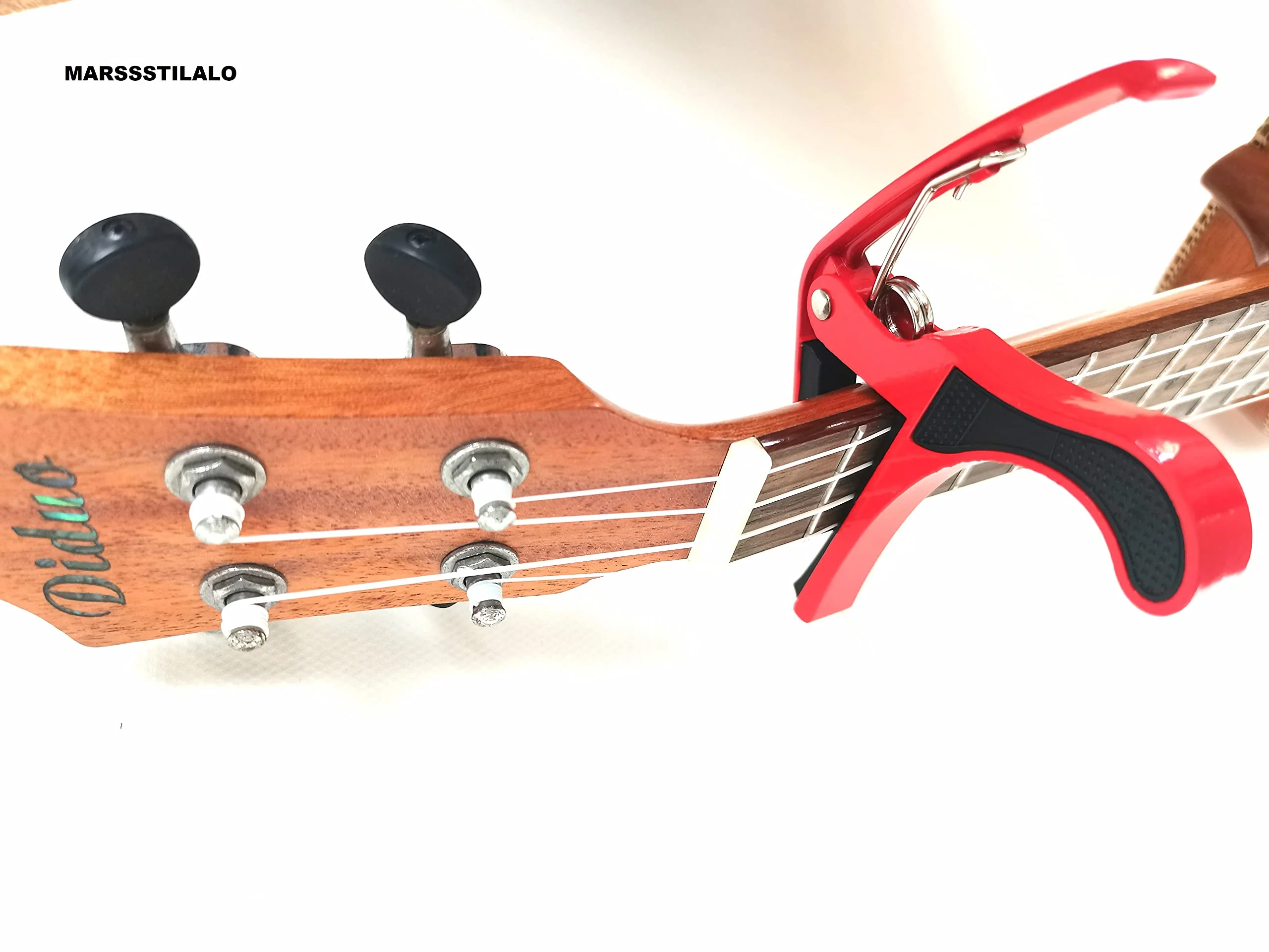 Professinal Metal Capo for Acoustic Guitars Electric Bass (Red) Red - Image 9