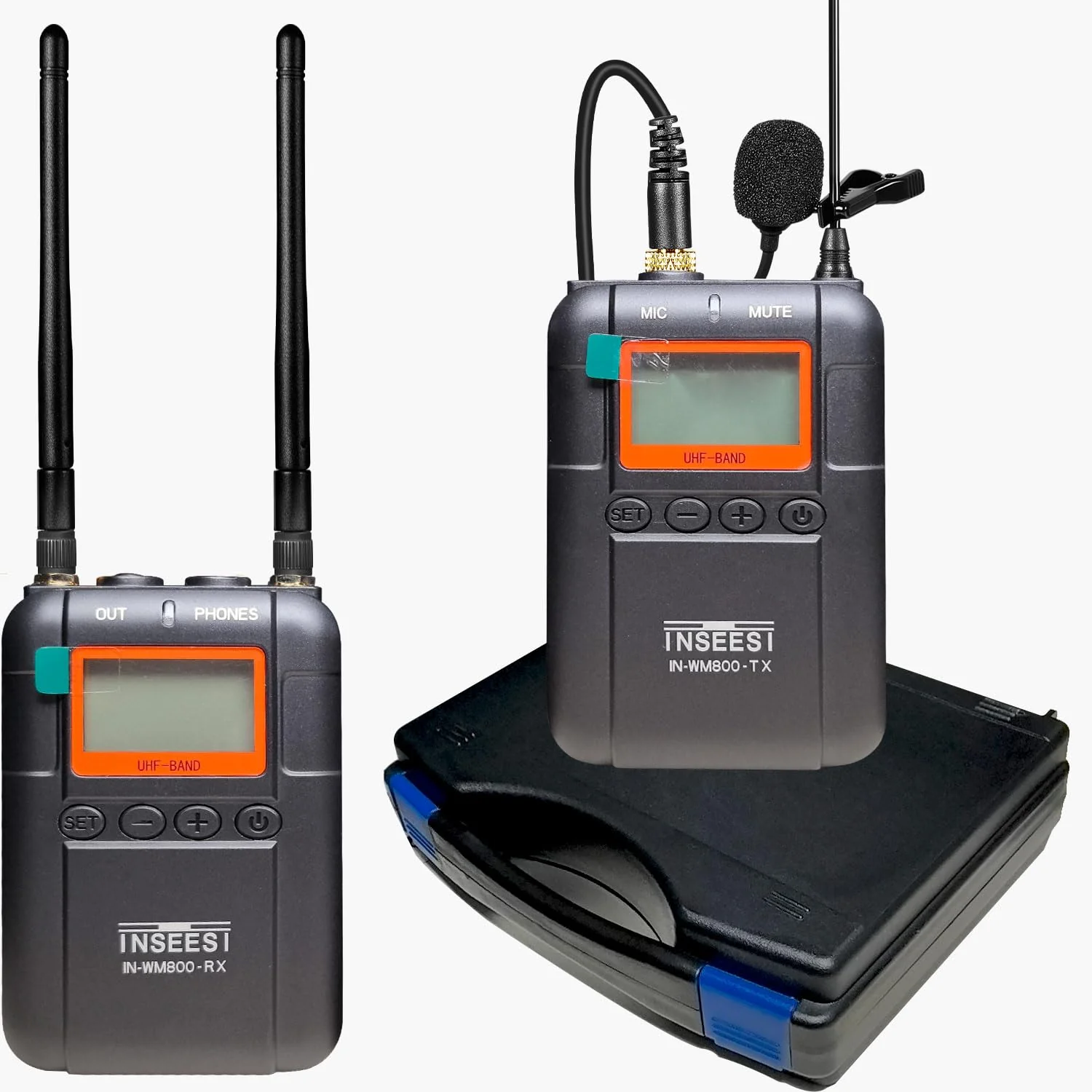 Professionai Wireless Video Recording Microphone with 1 Receiver,1 Transmitters, and 1 Lapel Microphones Compatible Smartphones,DSLR,and Video Cameras - Image 2