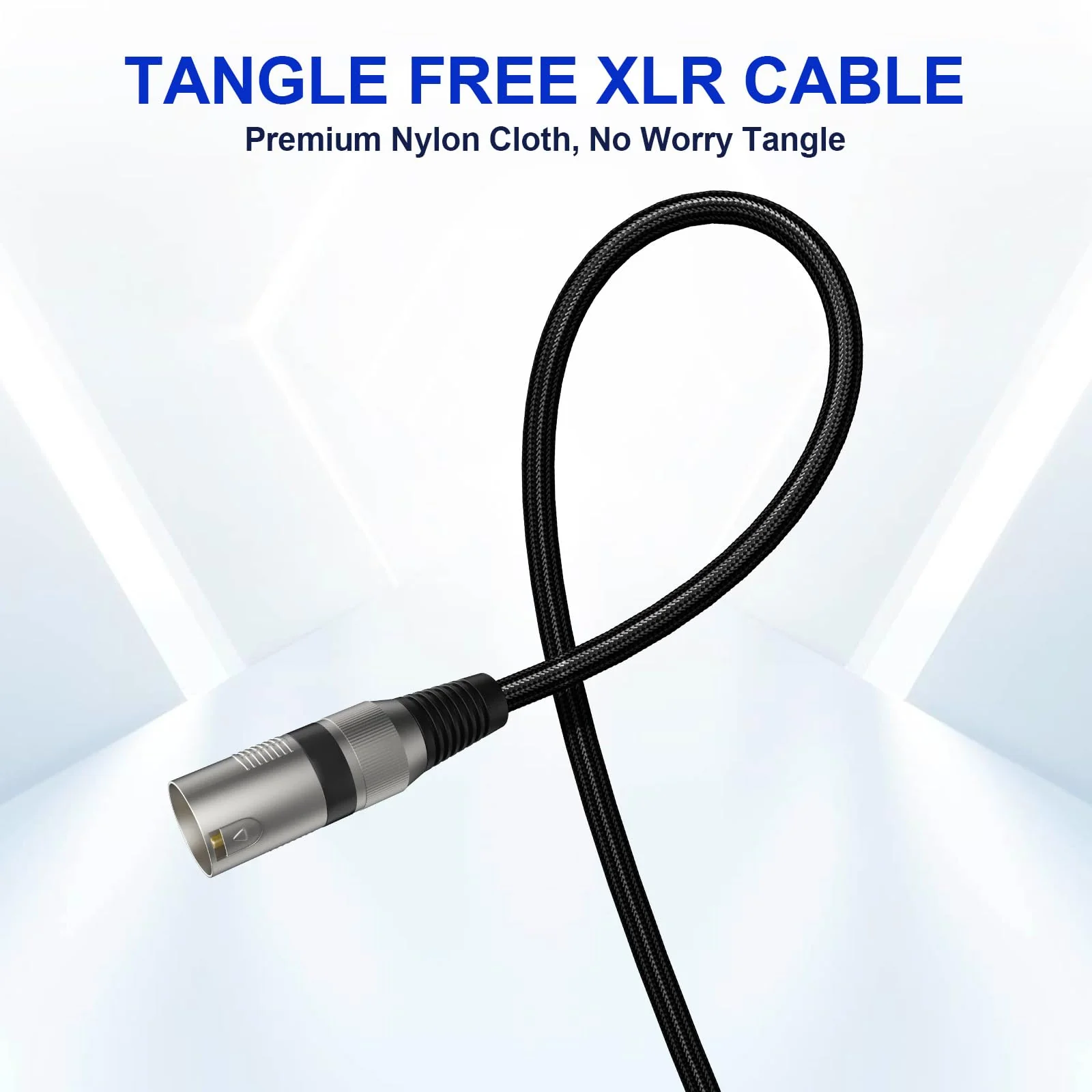 Professional 2 Pack 25FT XLR Cables, Noise Free and Long-Lasting Braided XLR Microphone Cable, All Copper Conductors Balanced Male to Female Mic Cable for Studio Monitor, Mixer, DMX, Black - Image 5