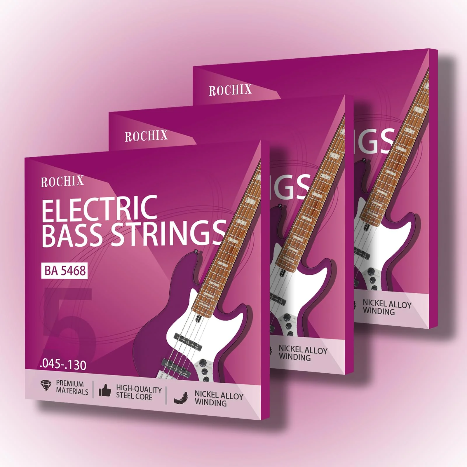 Professional 5-String Electric Bass Guitar Strings - BA 5468 Set | Steel Core with Nickel Alloy Winding | Premium Quality for Pro Players BA 5468 5-strings set - Image 2