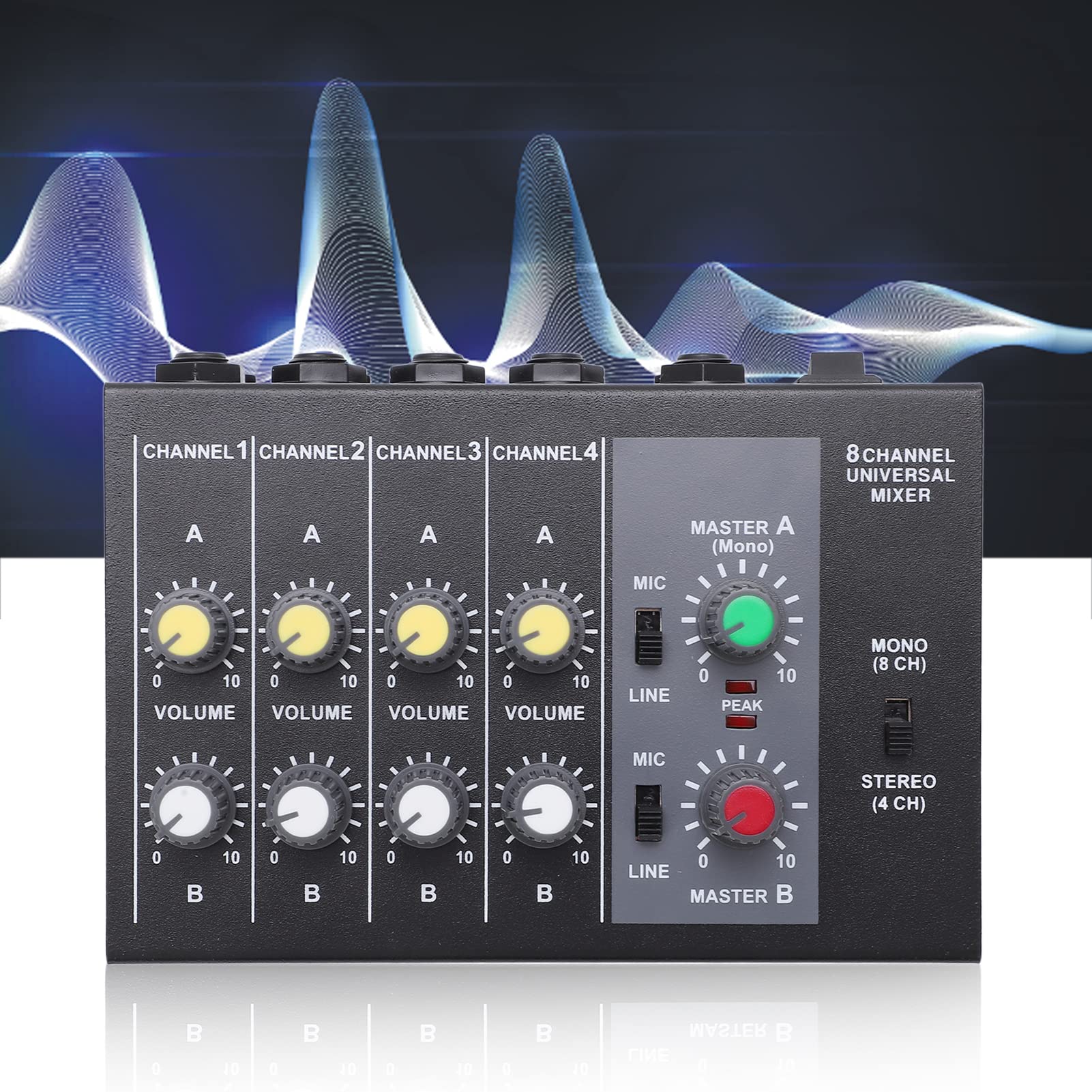 Professional 8 Channel Audio Mixer Board with XLR Inputs - Professional-grade Sound Mixing Console for Recording Studio, Live Performance, Home Studio - High-Quality Low Noise Mixing for Studio Use - Image 9