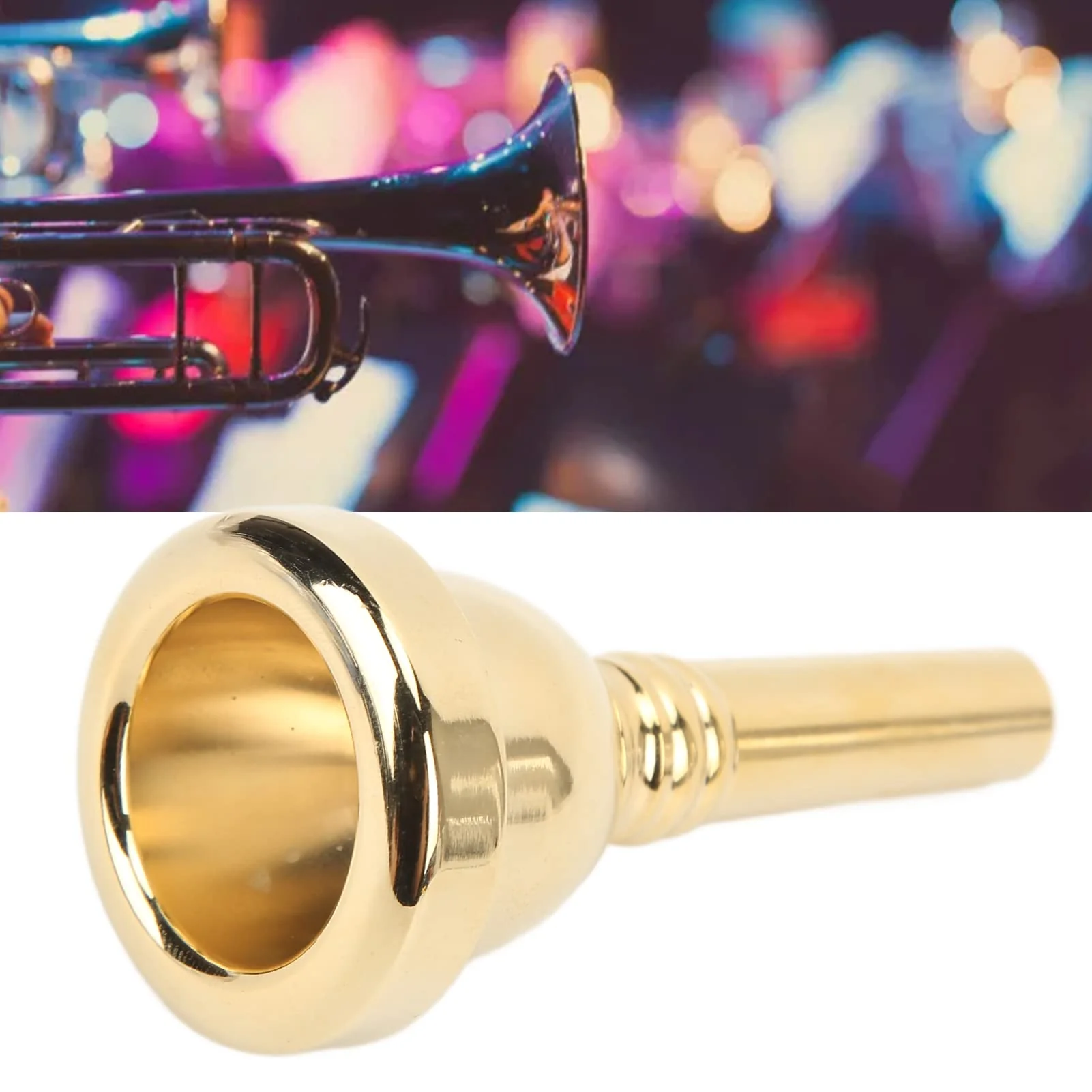 Professional Alto Trombone Mouthpiece, Gold Plated Copper Mouthpiece for Clear Sound, Durable Design for Beginners and Musicians, Ideal Gift for Trombone Players - Image 2