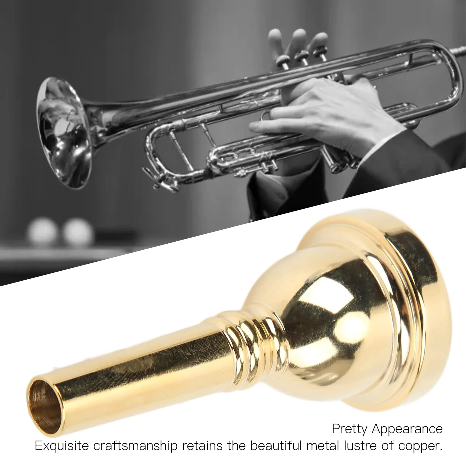 Professional Alto Trombone Mouthpiece, Gold Plated Copper Mouthpiece for Clear Sound, Durable Design for Beginners and Musicians, Ideal Gift for Trombone Players - Image 6