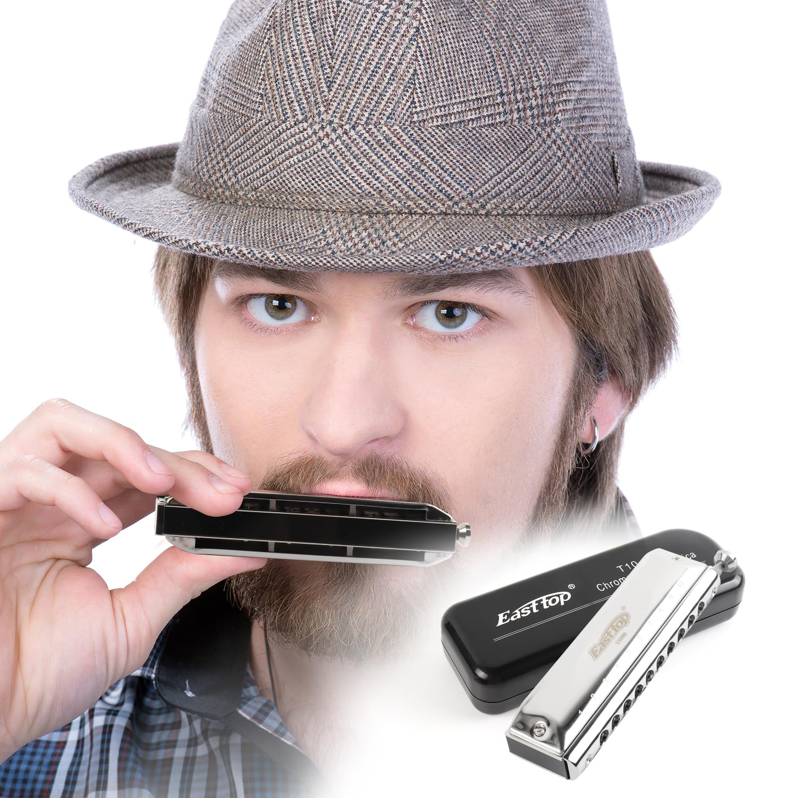 Professional Chromatic Harmonica C Key，Standard 10 Holes 40 Tones Mouth Organ T10-40 Harmonica for Adults,Professionals and Students(T10-40) - Image 6