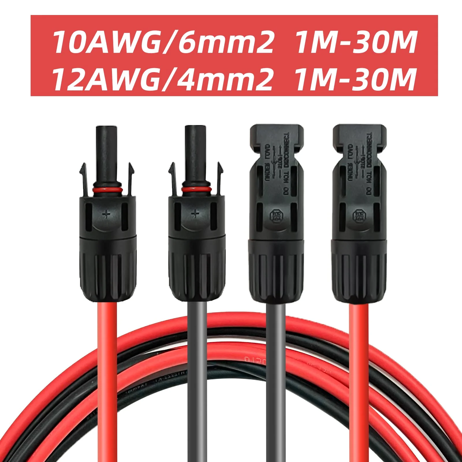 Professional connection cable extension cable on both sides solar plug solar cable red / black 6 mm² including mounted solar plug (1 m 4 mm²) 4mm²1m - Image 6