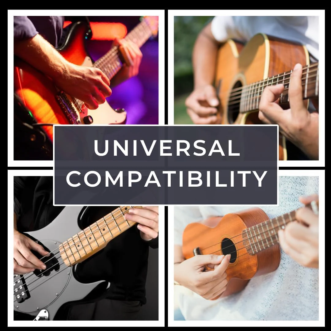 Professional Guitar Capo w/Built-In Pick Holder | Universal Compatibility for Acoustic, Electric & Bass | by AudioMonkey | Includes 6 Picks! (Matte Black) - Image 7