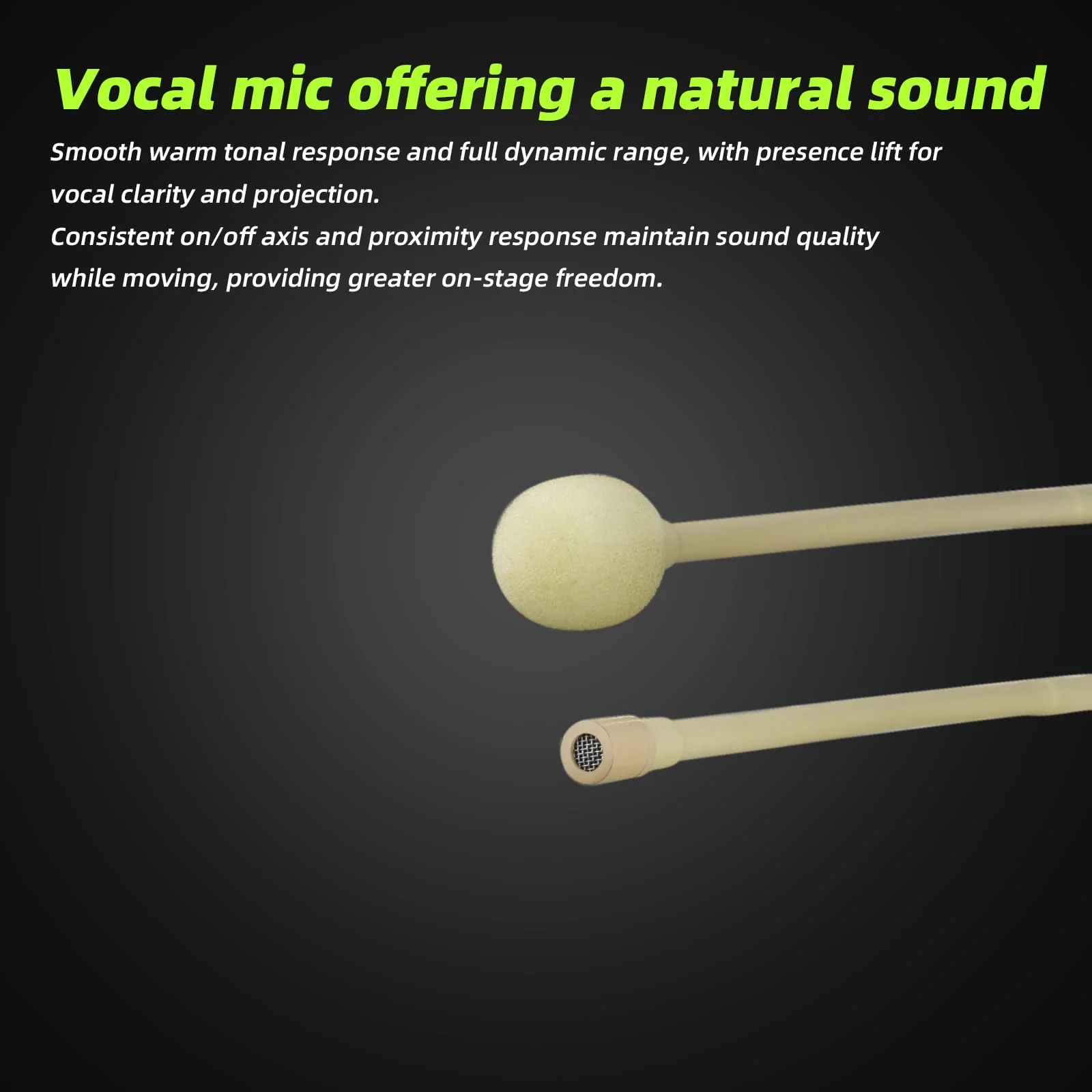 Professional Headset Microphone, Compatible with Shure Wireless System, Omnidirectional Condenser Double Over Ear Headworn Mic, 4-Pin Mini XLR, Cable Length 42 Inch (Beige) Beige - Image 6