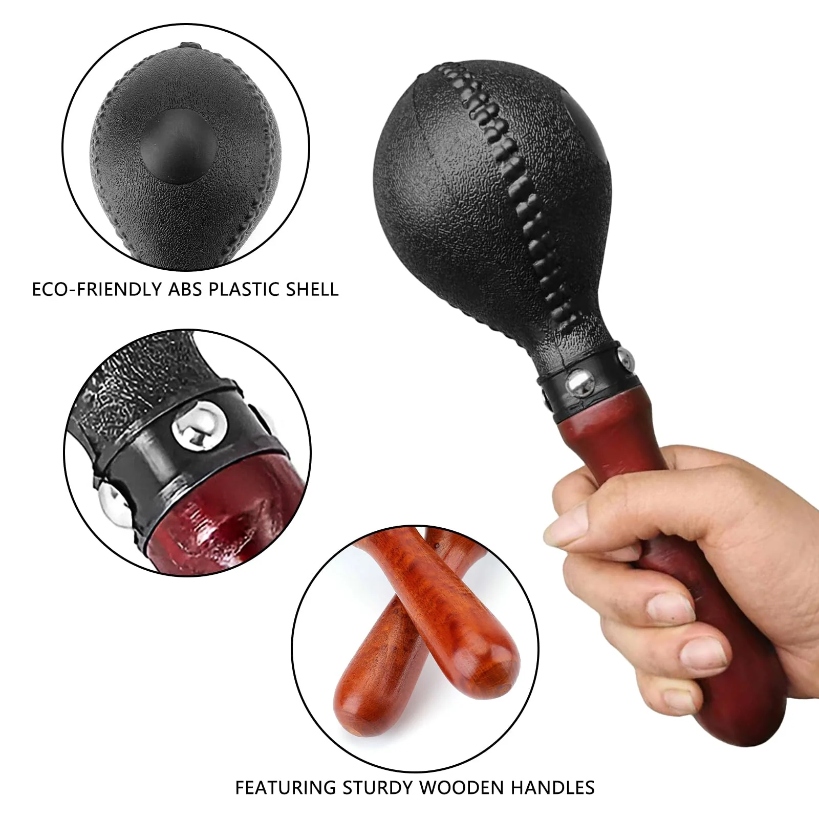 Professional Maracas for Musicians Vibrant Rattle Percussion Shakers with Ergonomic Wooden Handles - Versatile & Durable for Live Performance, Recording, and Education - Image 3