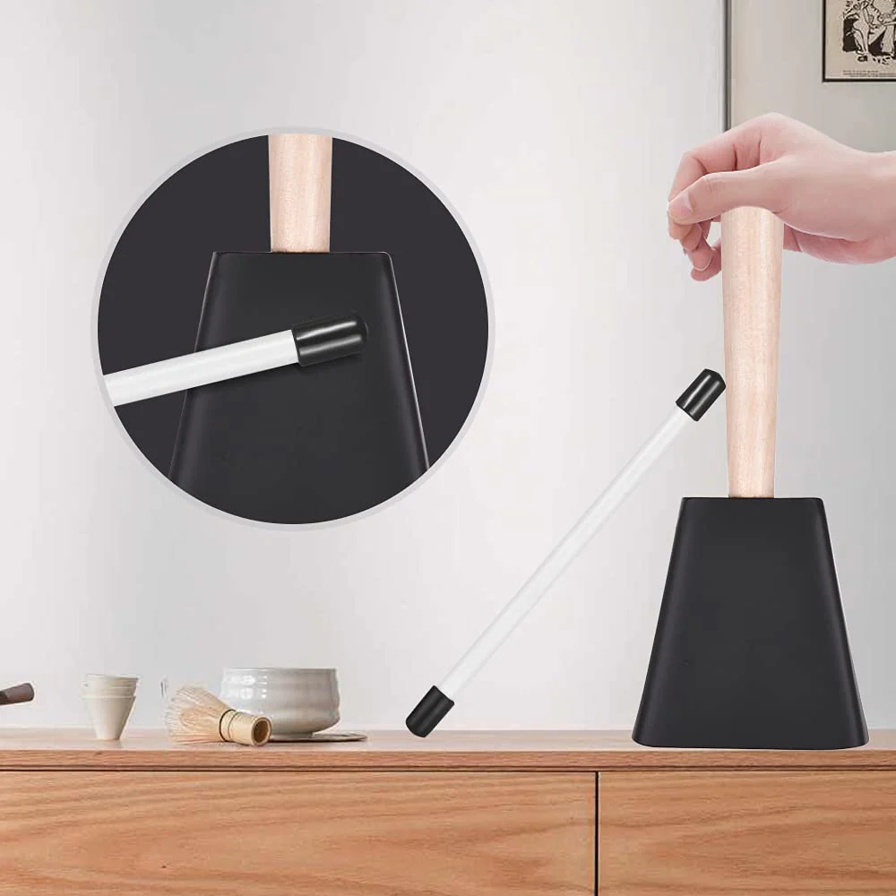 Professional Metal Cowbell with Wooden Handle Mallet Percussion Instrument - Image 2
