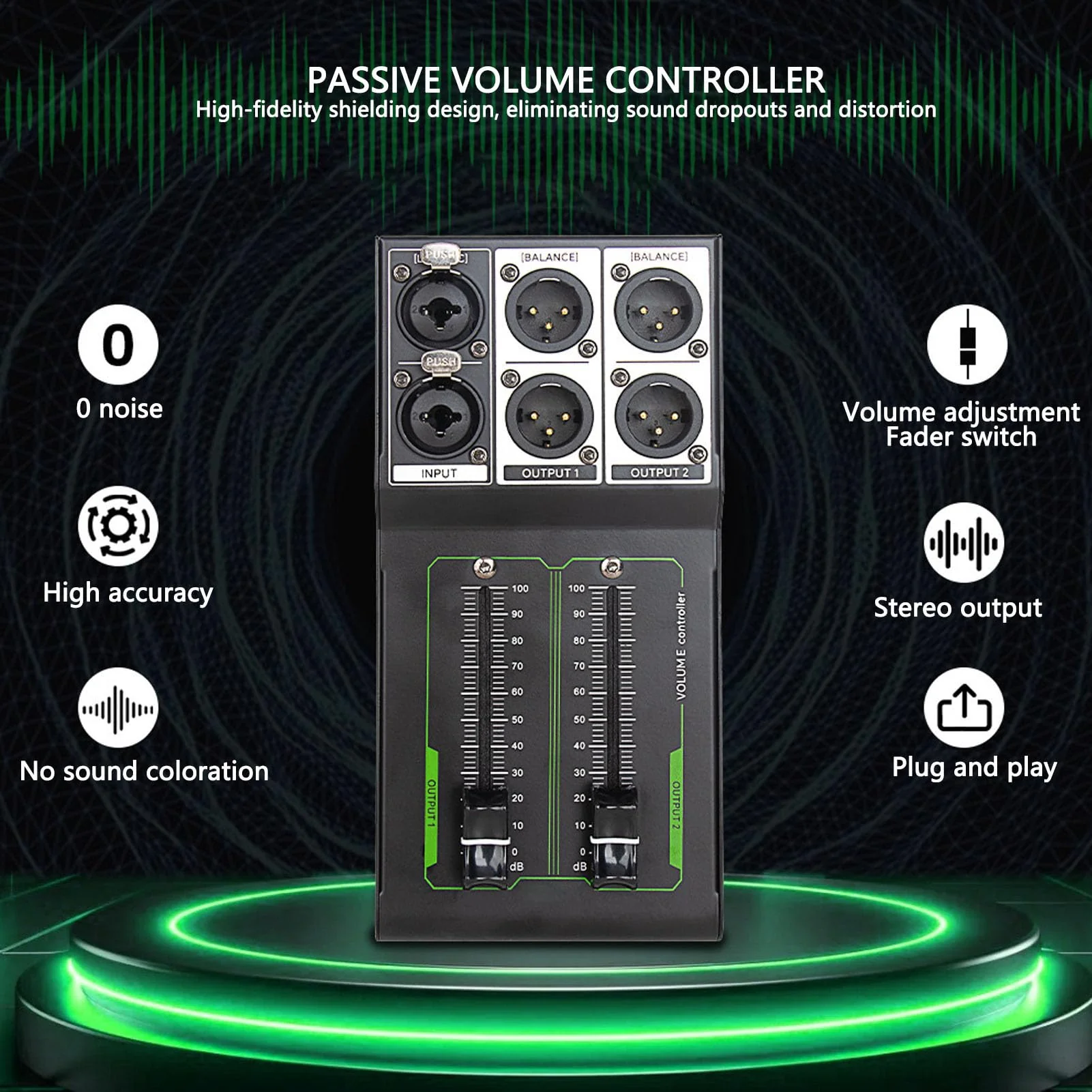 Professional Passive Volume Controller - Low Noise Audio Attenuator for Studio Recording, Live Sound Mixing | Compact Aluminum Alloy Design | Perfect for Sound Engineers & Studio Technicians - Image 3