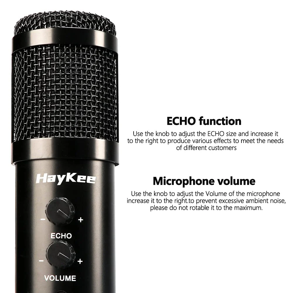 Professional Phone & USB Condenser Microphone with Stand for Computer & Phone, Plug & Play. Great for Live Streaming, YouTube Recording, Gaming, Podcast, Karaoke on Cell Phone & PC - Image 3