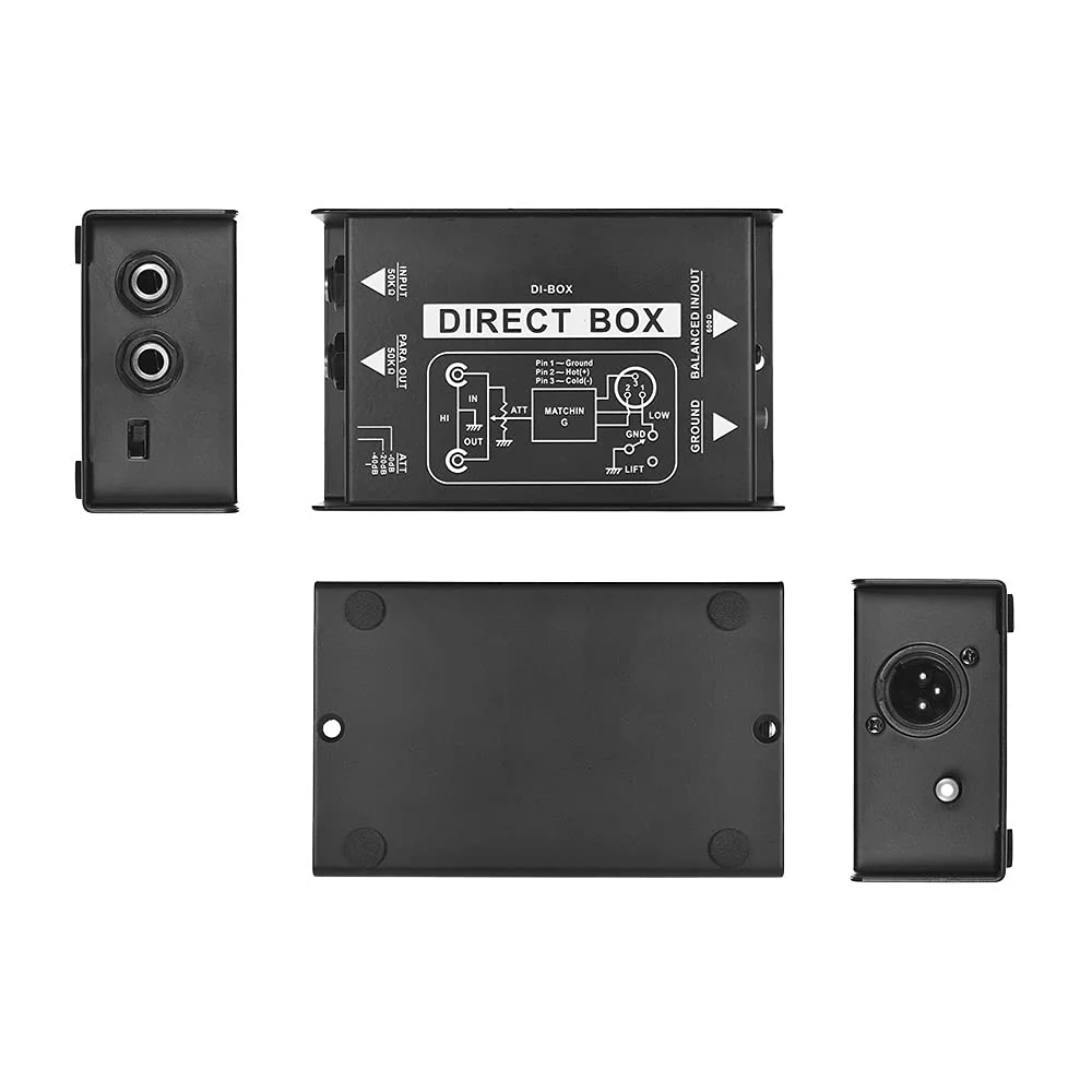 Professional Single Channel Passive DI-Box Hum Eliminator Direct Injection Audio Box Balanced & Unbalance Signal Converter for Electric Guitar Bass Live Performance Direct Box - Image 5