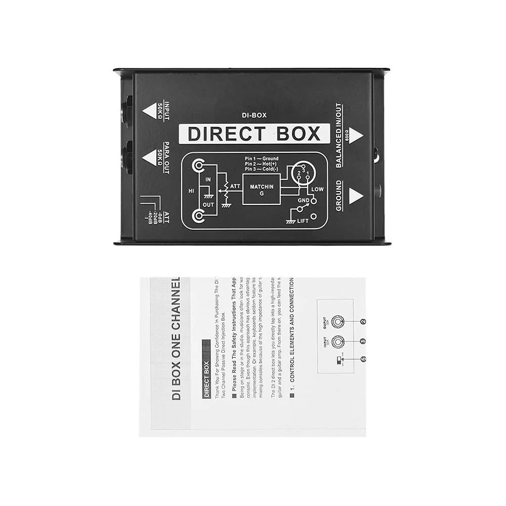 Professional Single Channel Passive DI-Box Hum Eliminator Direct Injection Audio Box Balanced & Unbalance Signal Converter for Electric Guitar Bass Live Performance Direct Box - Image 6
