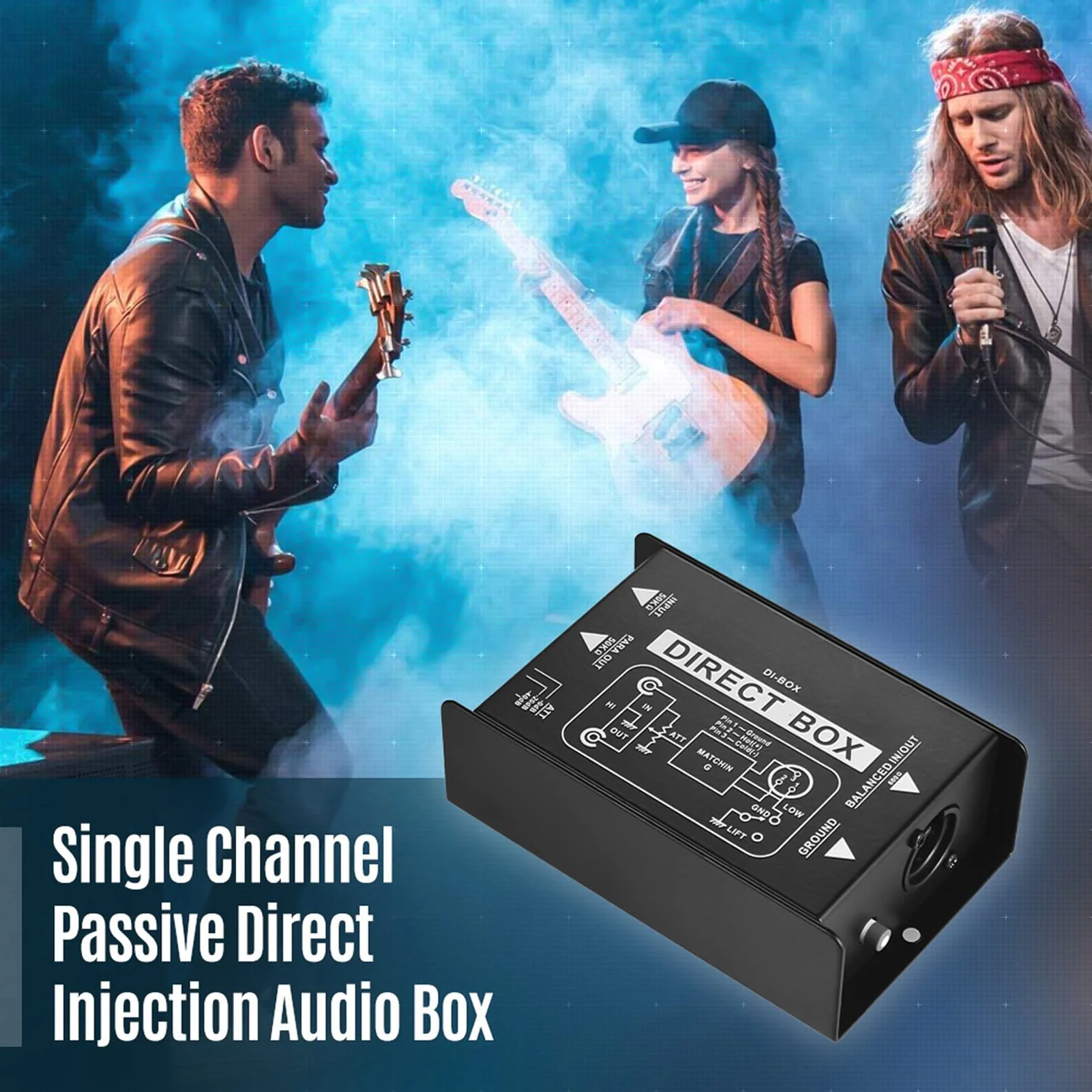 Professional Single Channel Passive DI-Box Hum Eliminator Direct Injection Audio Box Balanced & Unbalance Signal Converter for Electric Guitar Bass Live Performance Direct Box - Image 7