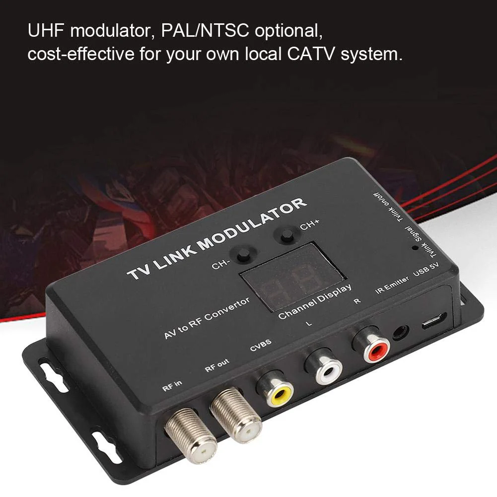 Professional TM70 UHF Modulator TV Link Modulator AV HF Converter IR Extender Adapter with USB Cable Receiving Cable for PC Laptop PS3 TV STB VHS VCR Camera DVD - Image 4