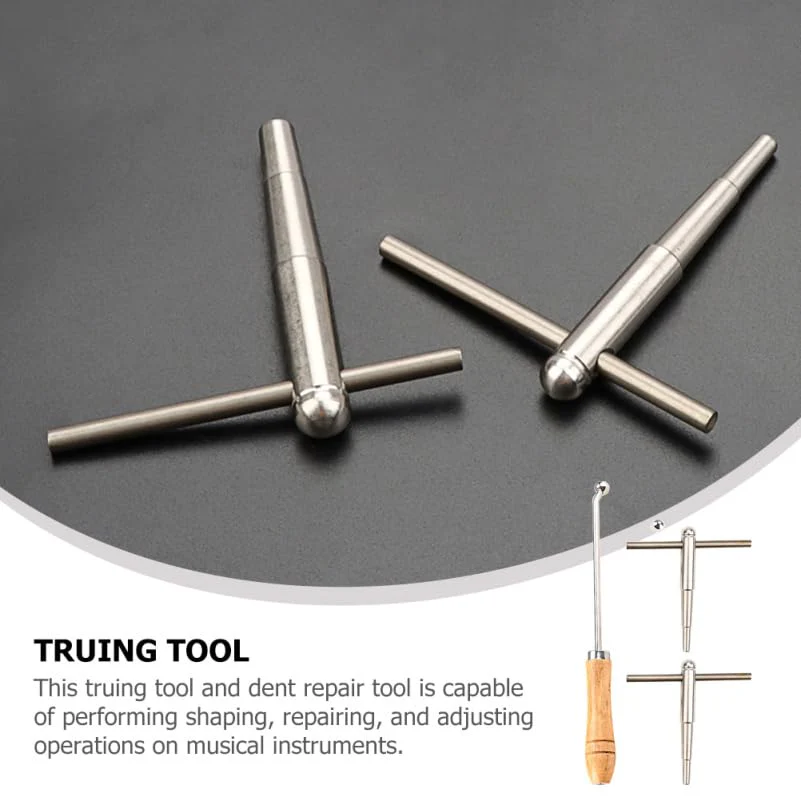 Professional Trombone Trumpet Repair Tool Set with Wooden Handle - Includes Two Sizes for Accurate Dent Repair, Essential Trumpet Accessories - Image 5