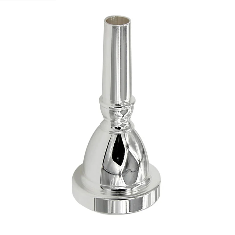 Professonal Tuba Mouthpiece, Silver Plated Tuba Player Mouthpiece Replacement Musical Brass Instruments Accessories - Image 3