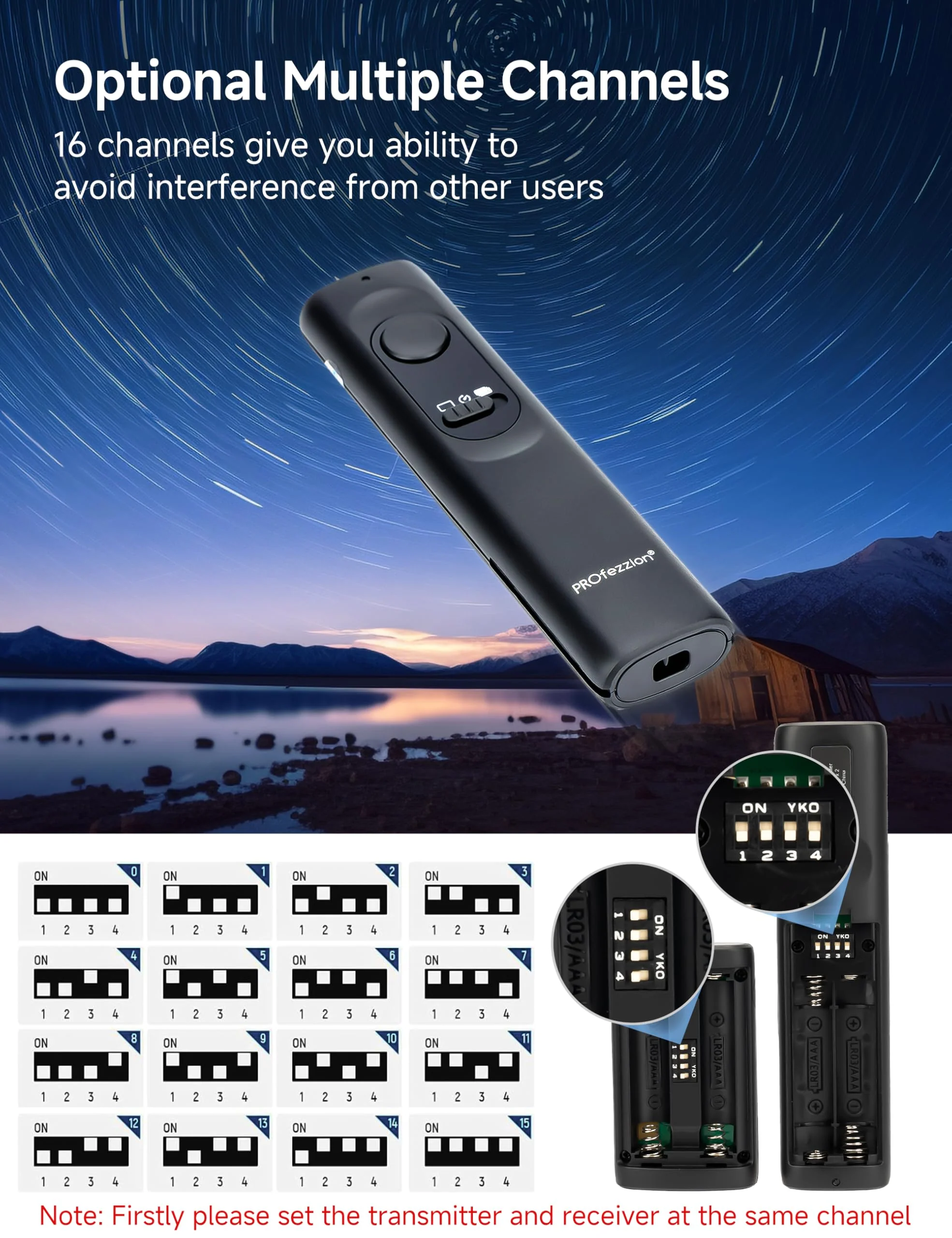 PROfezzion [164'] Wireless Shutter Release Remote Control for Nikon Z6 Z7 Z7II Z6 III Z5 D750 D780 D7500 D7200 D5600 D5500 D5300 D3300 D3200 D610 Camera, Radio Control Shutter Release with AAA Battery For Nikon MC-DC2 - Image 2