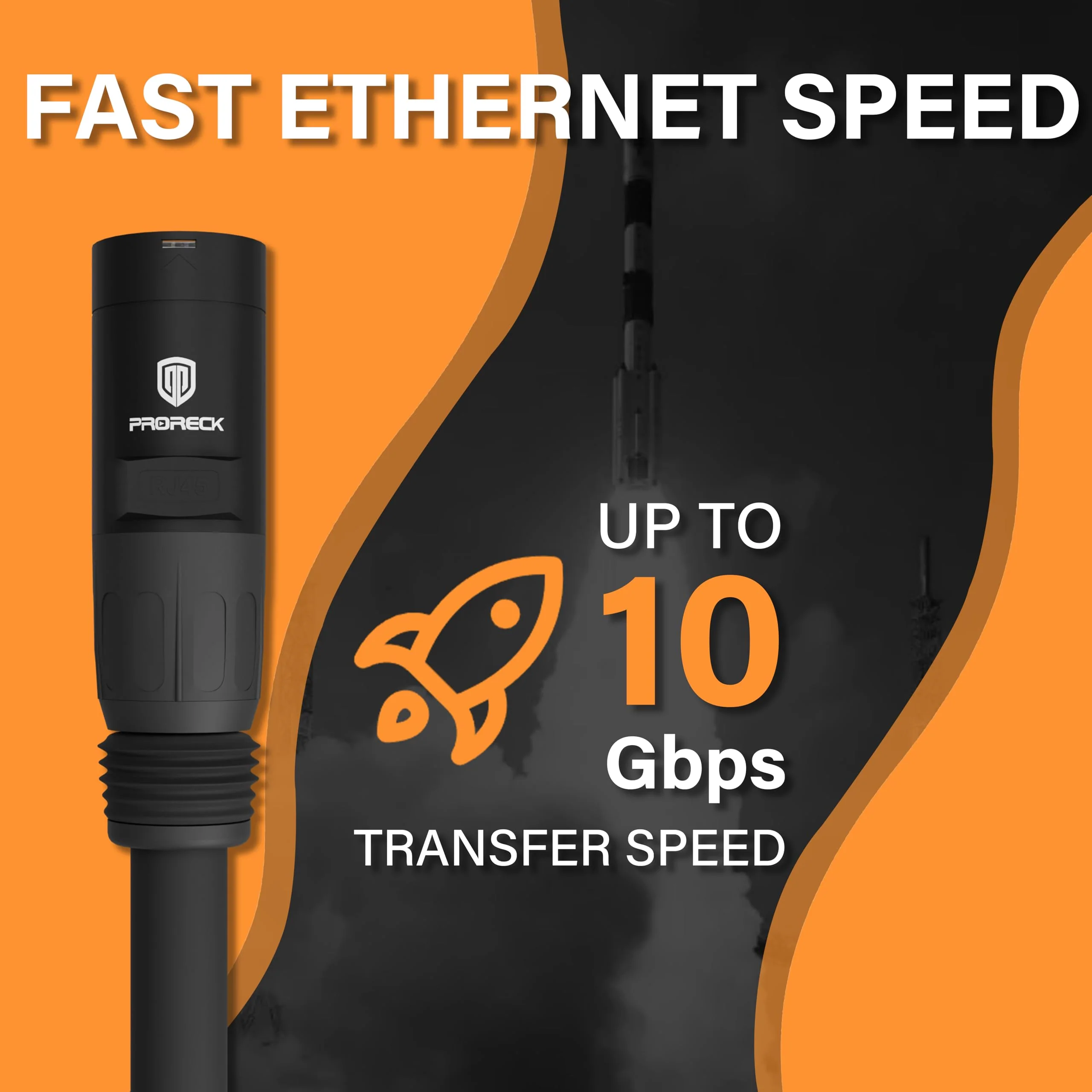 PRORECK SFTP CAT6 Dual Shielded Ethernet Cable with EtherCON RJ45 Connectors,10ft, High-Speed, Ideal for Pro Sound Systems, Studio, and Live Performances (PR-C6B-10) 10 Feet - Image 3