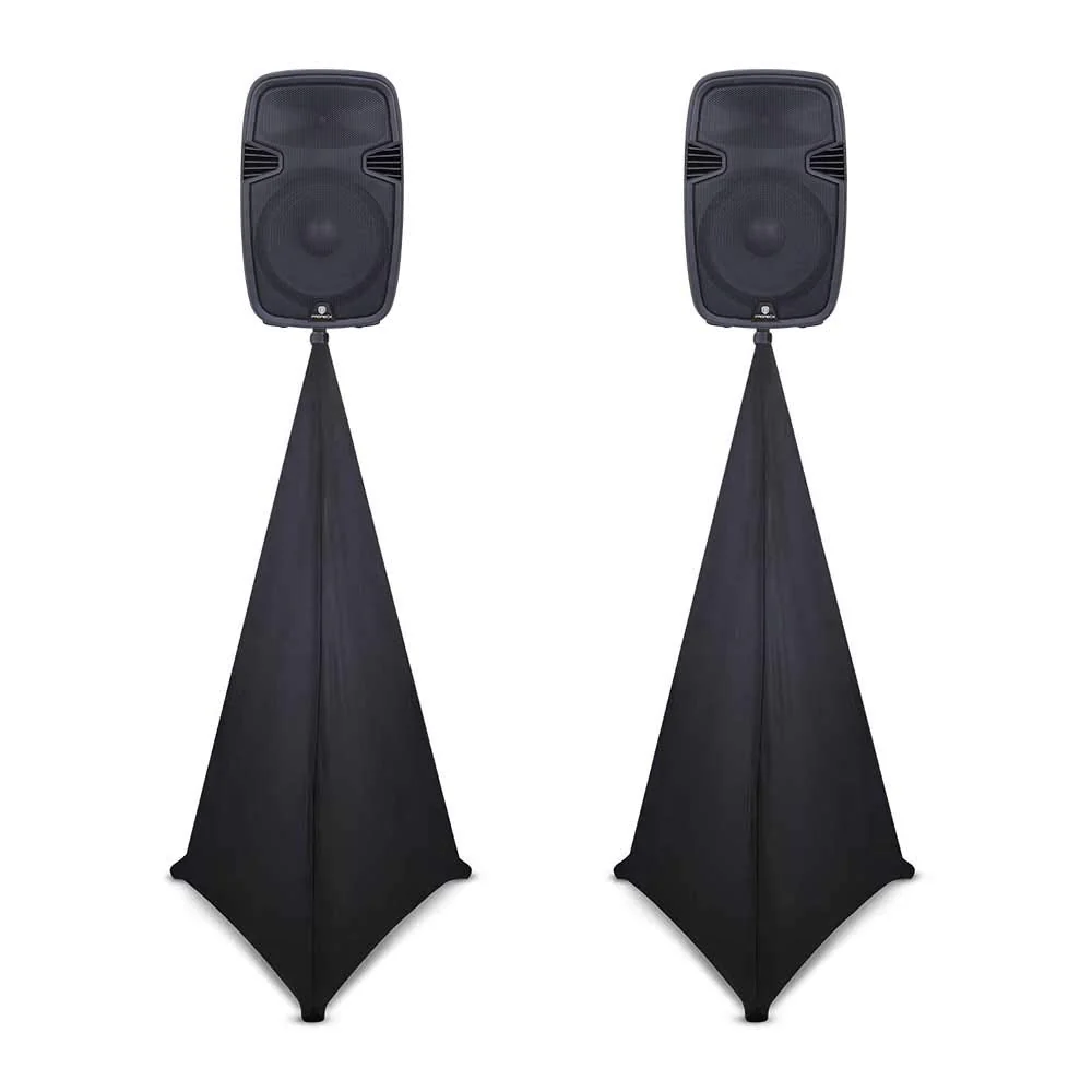 PRORECK Speaker Stand Cover Tripod Stand Skirt Skrim 360 Degree Cover Black x 2 TWO PACK-BLACK - Image 4