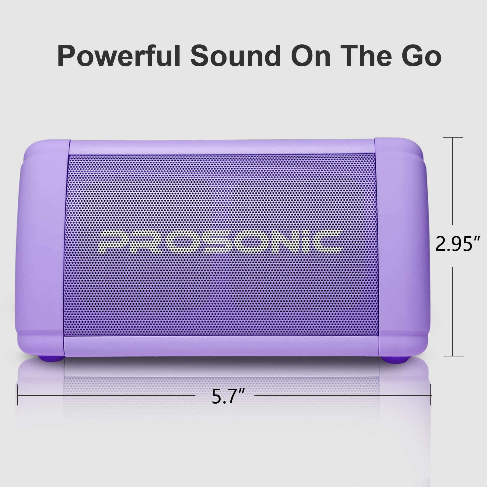 Prosonic BT3 Portable Wireless Bluetooth Speaker with 10W Stereo Sound & Bass Boost -Rich Sound & Intense Bass -Bluetooth 5.0 -Microphone -IPX5 - in & Outdoor Speaker (Purple) Purple - Image 9