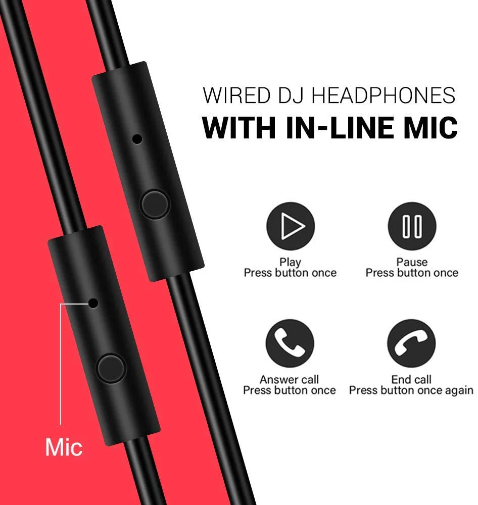 Prosonic DJ2G Over Ear Headphone, Wired Bass Headset with 40mm Driver, Foldable Lightweight Headphones with Shareport and Mic for Recording Monitoring Mixing Podcast Guitar PC TV (Black Grey) Black Grey - Image 8