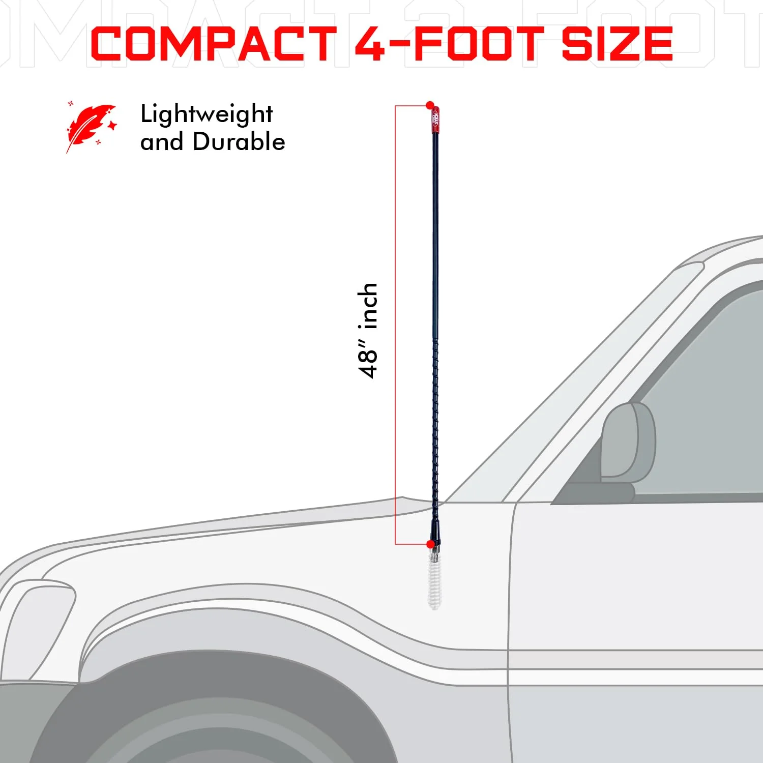 Prostick 4` Foot Fiberglass 1000 Watt - Black CB Radio Antenna - Image 6