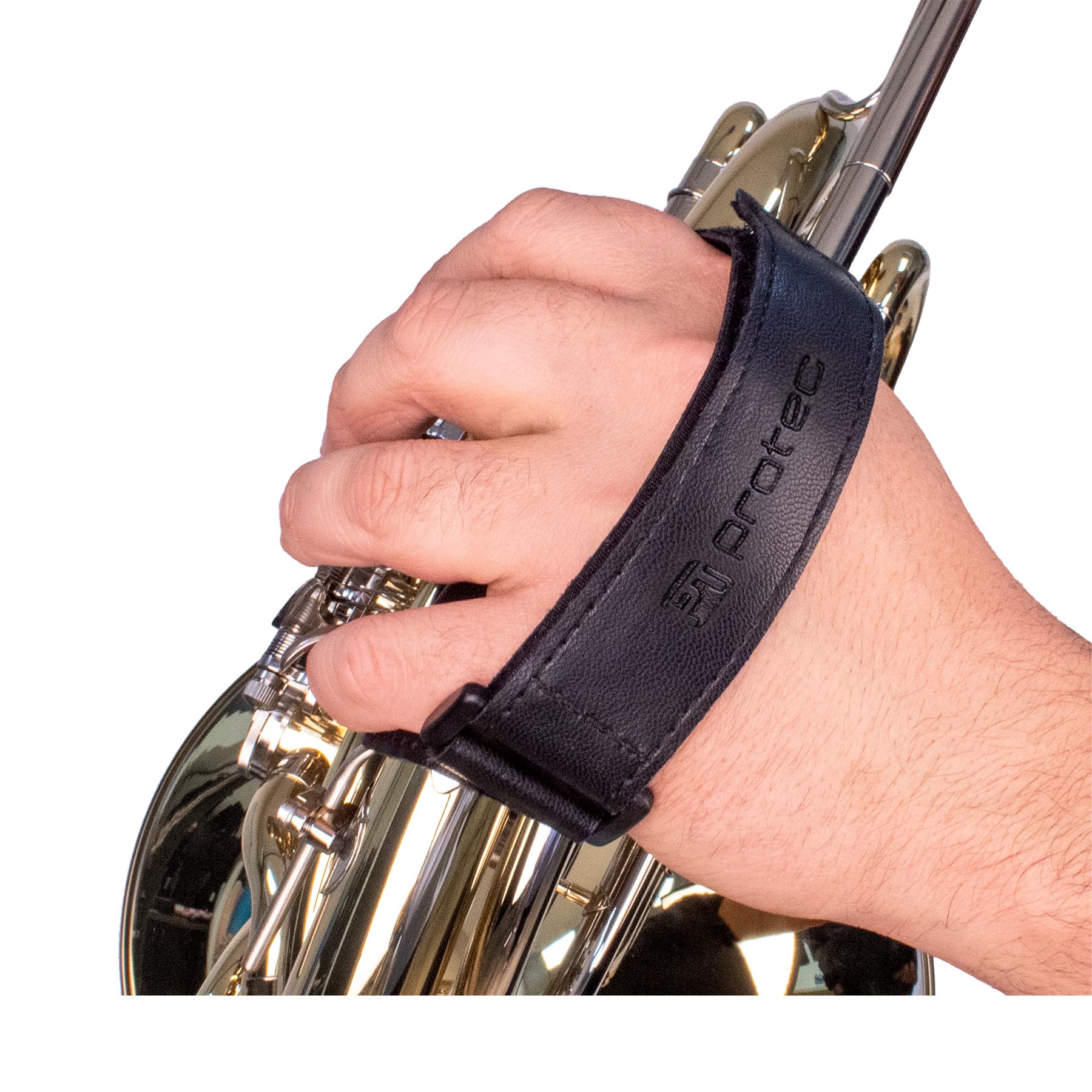 Protec Leather French Horn Hand Guard (w/Strap), Model L234 Large w/Strap - Image 2
