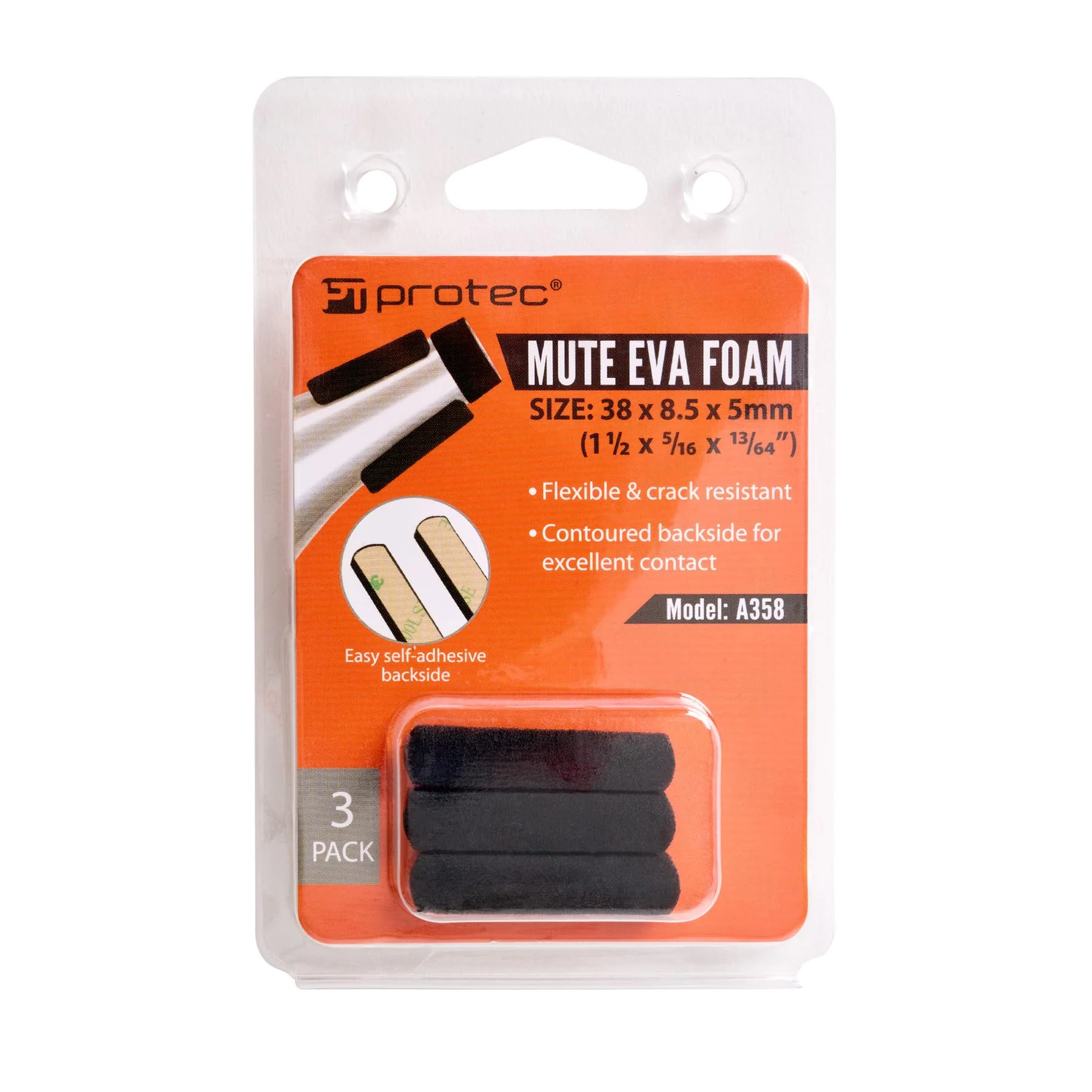Protec Mute Replacement EVA Foam (3-Pack), 38 x 8.5 x 5mm, Model A358 38 x 8 x 5mm - Image 4