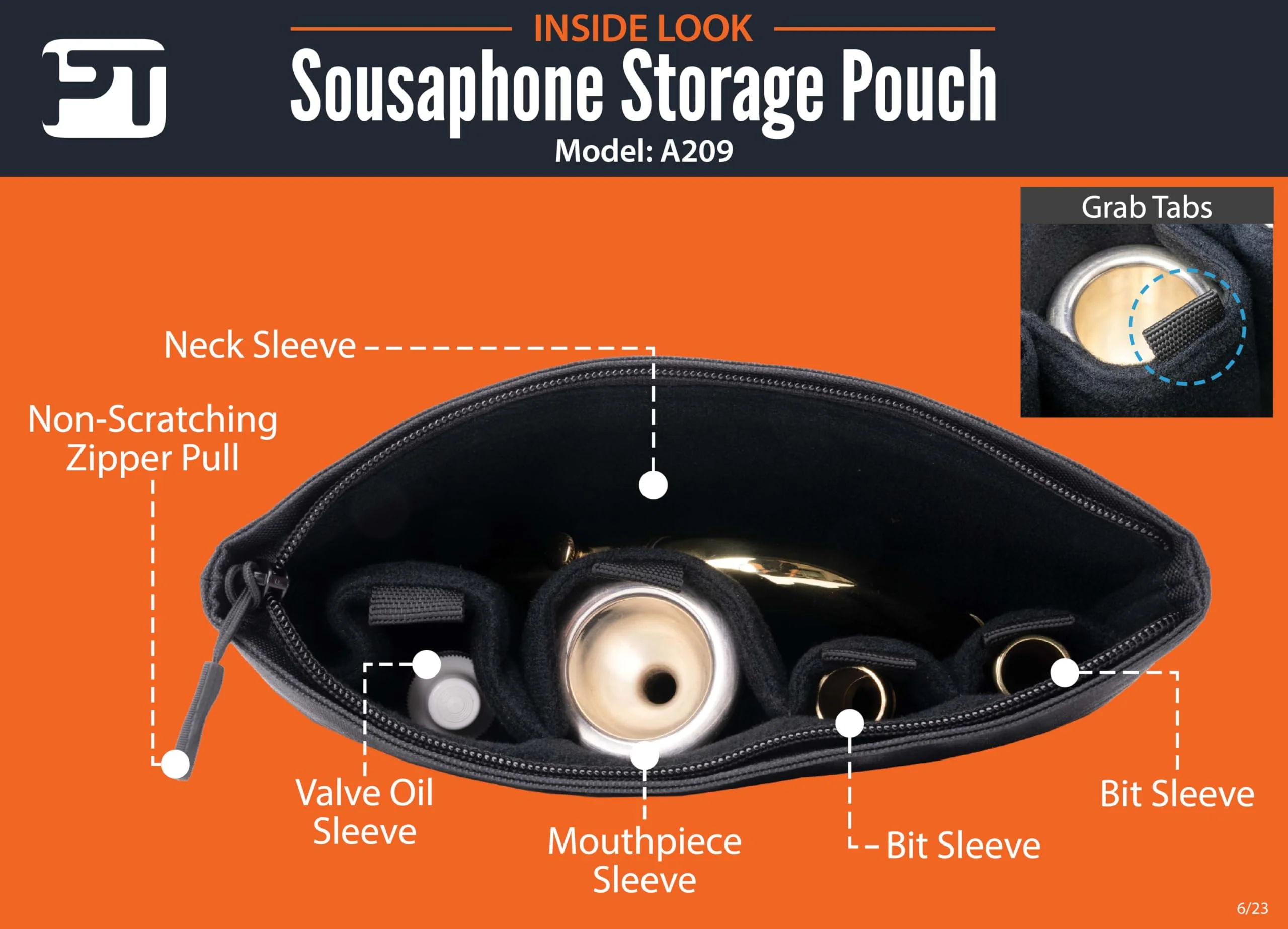 Protec Sousaphone Storage Pouch (Neck, Bits, Mouthpiece, Valve Oil), Model A209 - Image 6