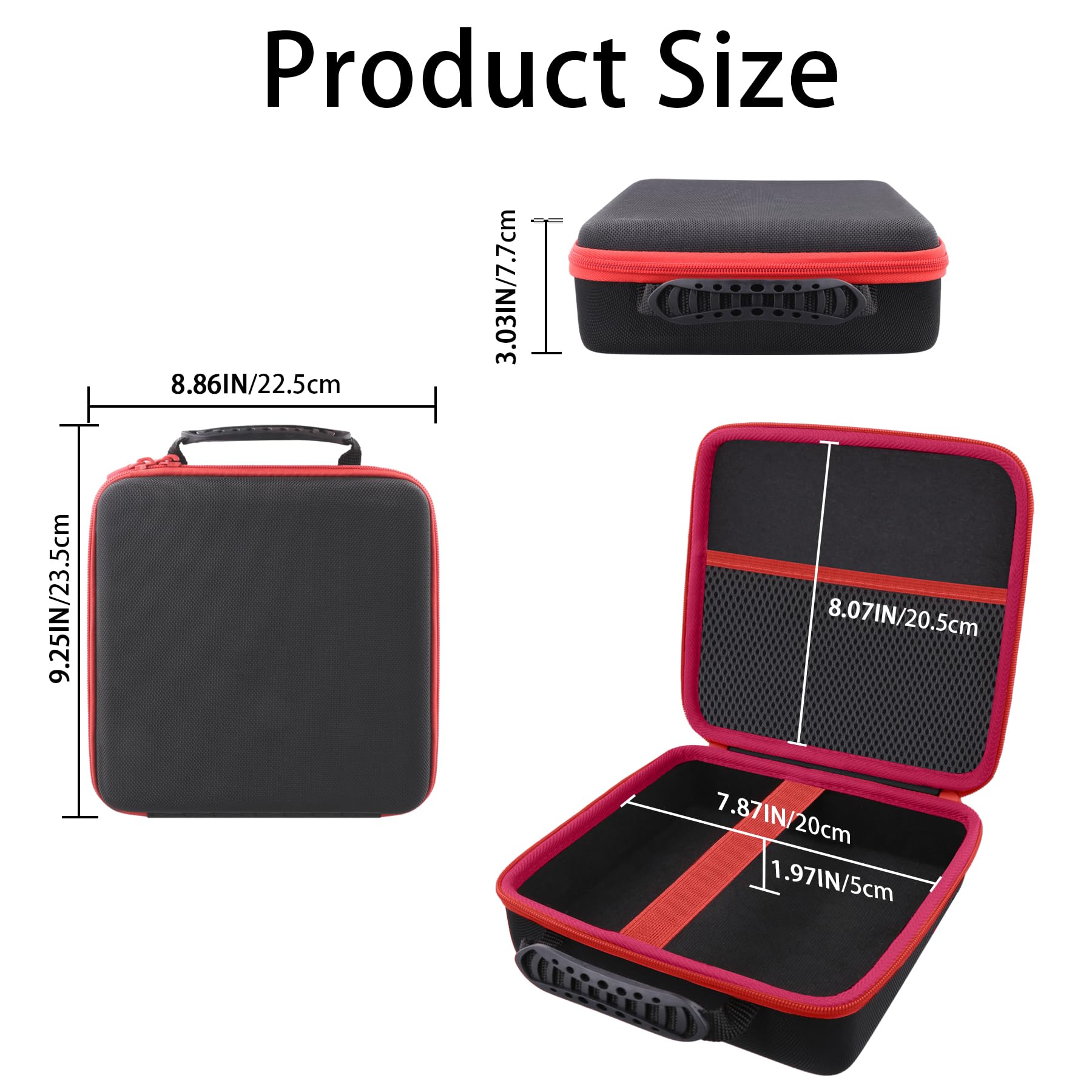 Protection Storage Case Compatible with NOCO Boost GB40 / GB20 / X GBX45 UltraSafe Jump Starter Lithium Battery Booster Pack and Accessories（Black Case + Red Zipper）-Flaxune Case for Boost GB40 / GB20 / X GBX45 - Image 6
