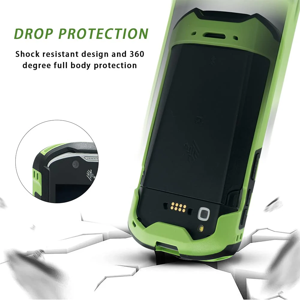 Protective Cover Bumper Case Rugged Boot with Hand Strap for Zebra TC51 TC510K TC52 TC56 TC57 (Green) Green - Image 4