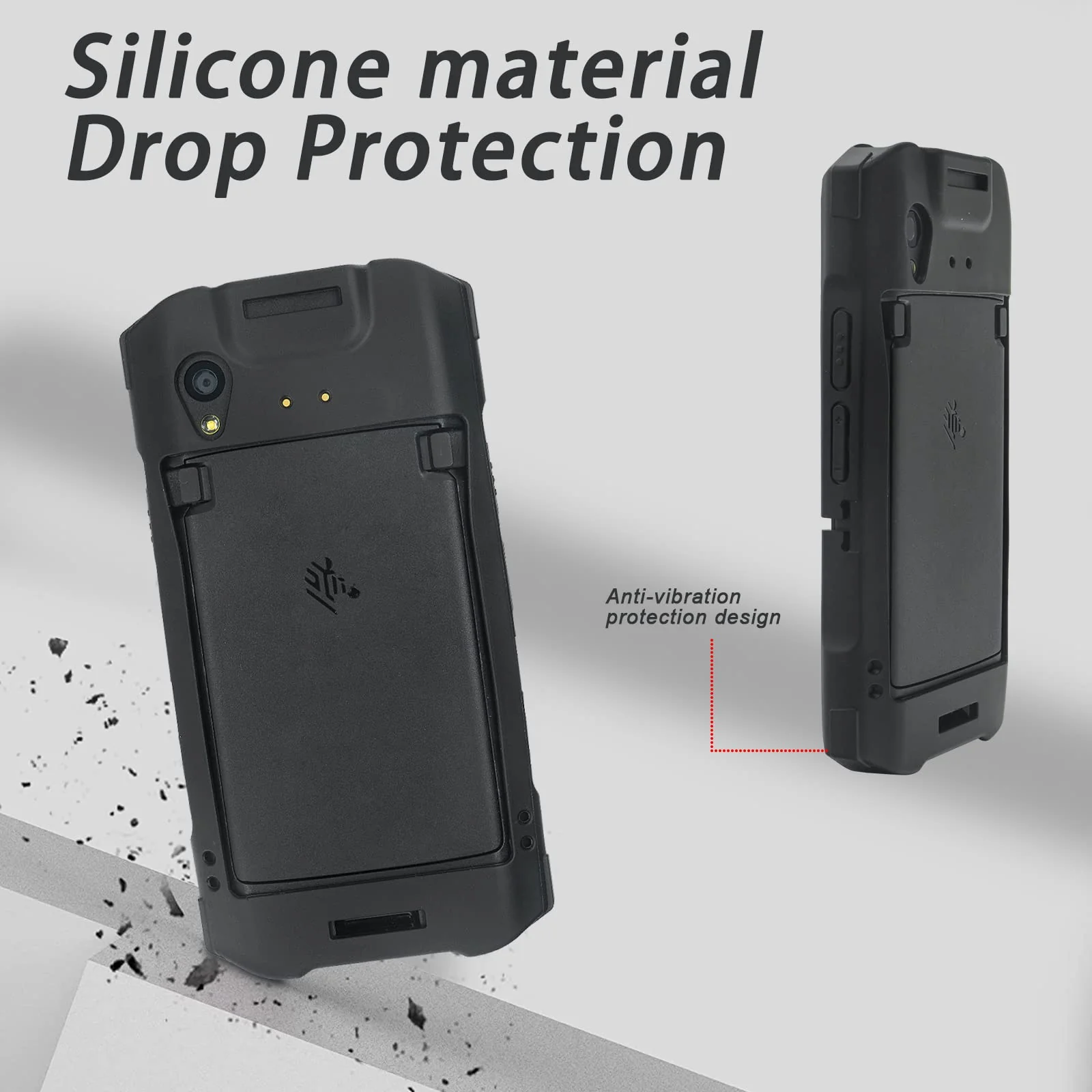 Protective Cover for Zebra Symbol TC21 TC26 Barcode Scanner,Rugged Bumper Case for Zebra Symbol TC21 TC26 Handheld Touch Mobile Computers,Slim Hard Shell Cover,Black,Composed of TPU - Image 3