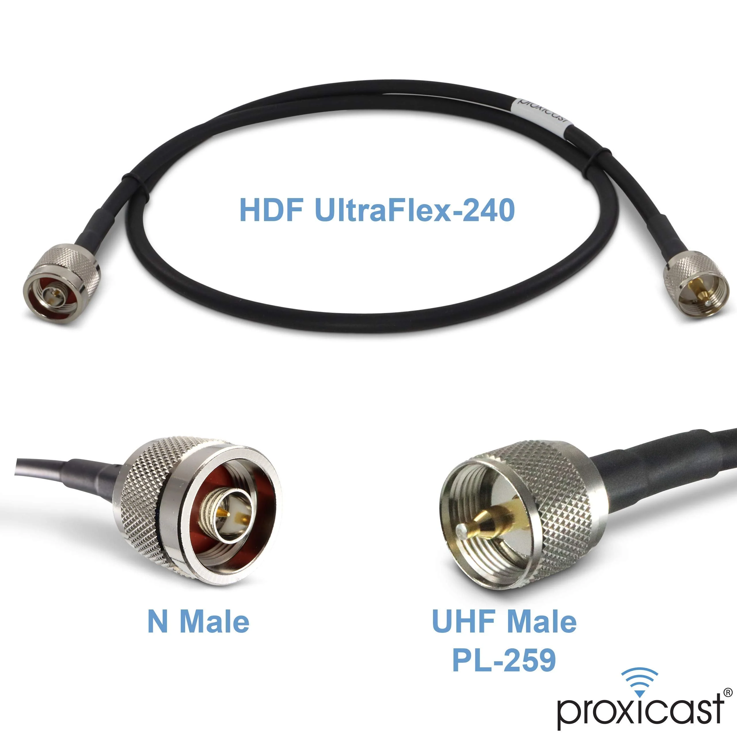 Proxicast 3 ft Ultra Flexible PL259 Male - N Male Low Loss Coax Cable Jumper Assembly for CB/UHF/VHF/Shortwave/HAM/Amateur Radio Equipment and Antennas - 50 Ohm (ANT-141-032-03) 3 foot - Image 2