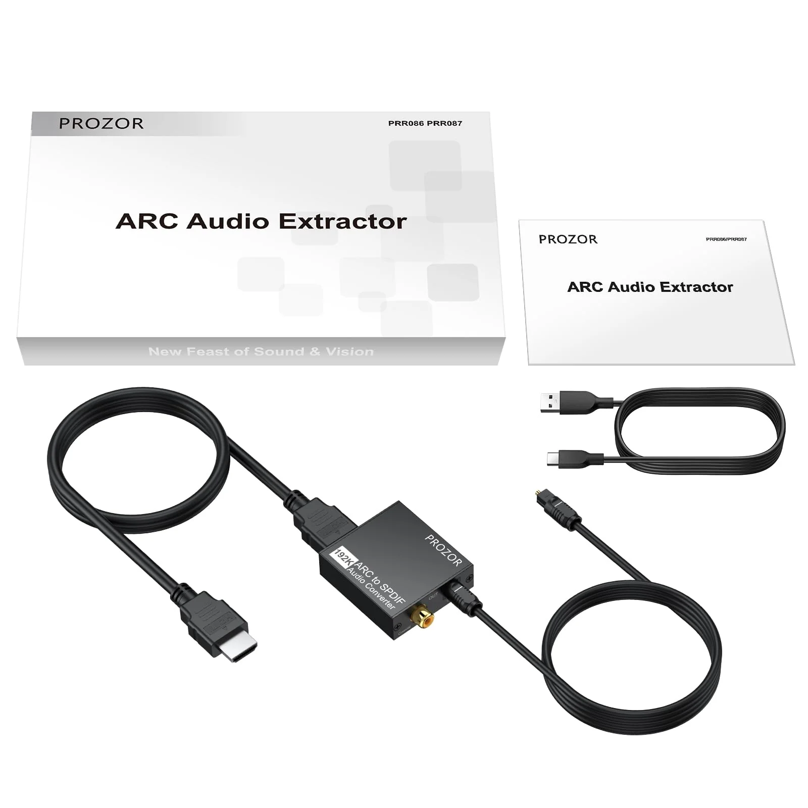 PROZOR 192KHz HDMI ARC to Optical Audio Adapter, 7ft/2.1m ARC Audio Extractor, HDMI(ARC) to Optical Toslink/Coaxial Converter, for TV to Speaker Amplifier Soundbar (Not Reversible) ARC to Optical/Coax 7ft - Image 8