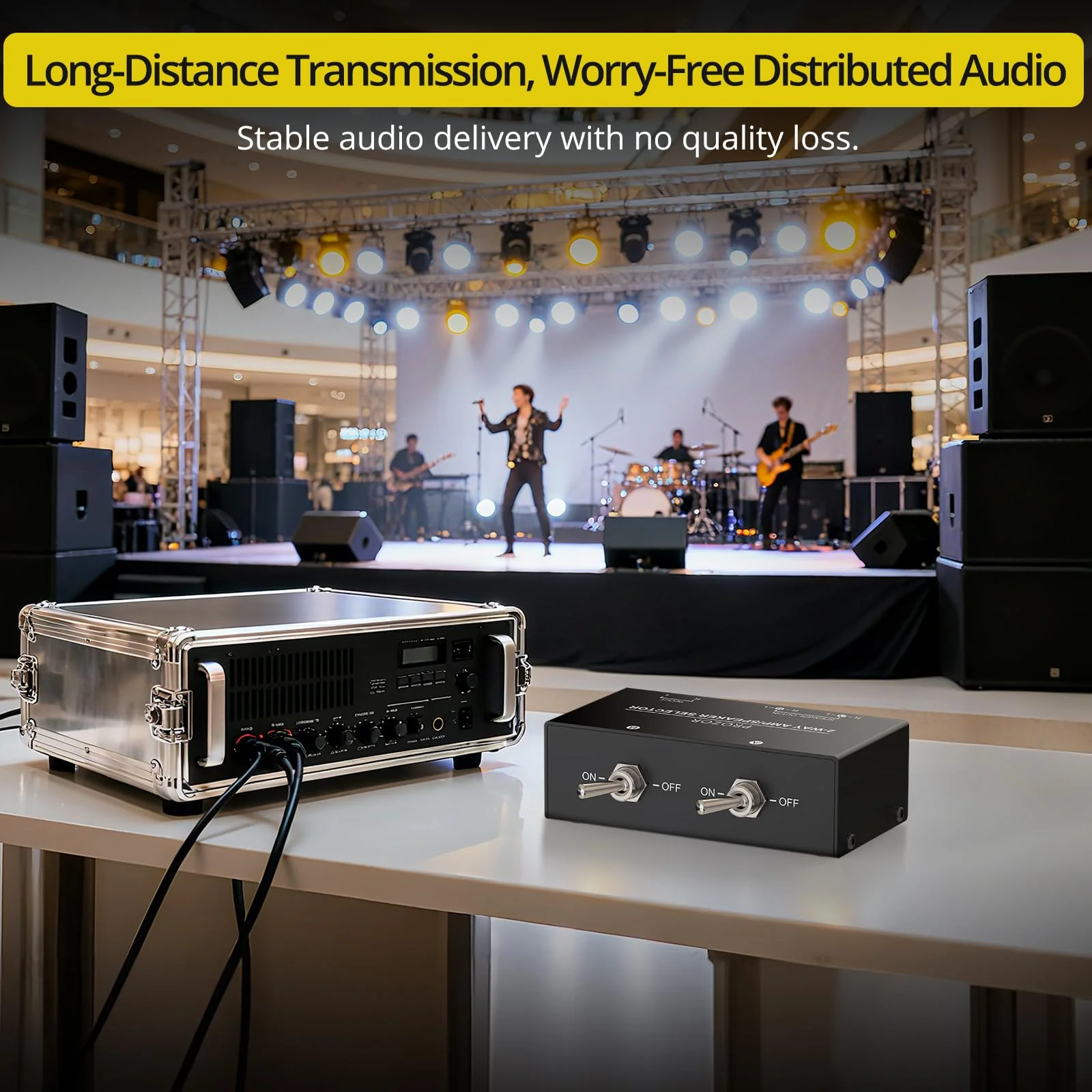 PROZOR 2-Zone Speaker Switch Box, 2-Way Amp/Speaker Selector with Independent A/B Control, Passive Stereo Switcher for Amplifier and Receiver, 150W RMS per Channel, Support 4–16Ω Speakers Spring Clip 2 Zone - Image 4