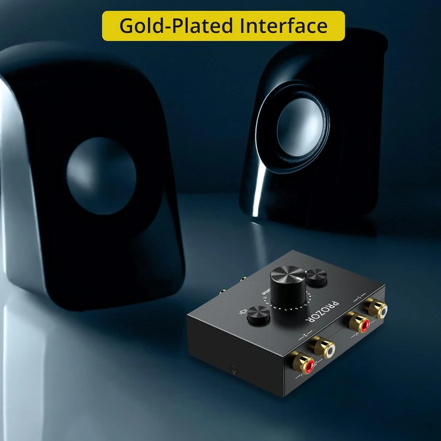 PROZOR RCA Stereo Audio Switcher - 2 in 1 Out R/L Stereo Audio Switch, 1 in 2 Out Stereo Audio Splitter with Mute Button and No External Power Required 2 in 1 Out RCA Switch - Image 6