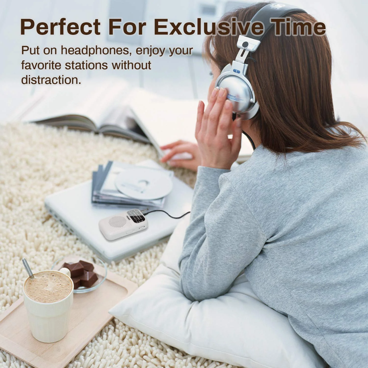 PRUNUS J-777 Pocket Radios Portable AM FM Small Personal Radio with Best Reception, AAA Battery Operated Transistor Radio with Headphone & Speaker for Walk/Jogging/Camping White - Image 6