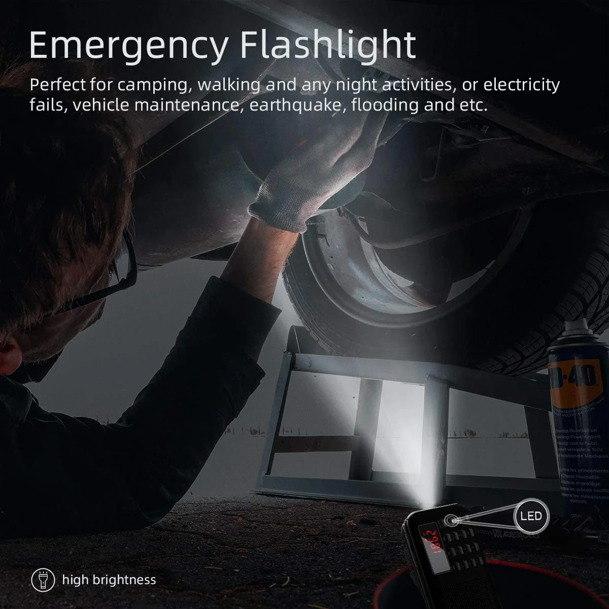 PRUNUS Mini Portable Radio AM FM Pocket Radio with MP3, LED Flashlight, Digital Radios Speaker Support Micro SD/TF Card/USB, Auto Scan Save, 1200mAh Rechargeable Battery Operated[Latest Version] Black - Image 6